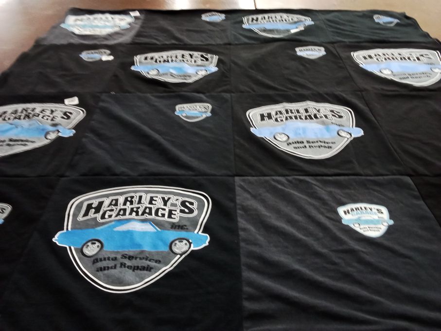 T-shirt quilt with automotive themes by Lisa from CA