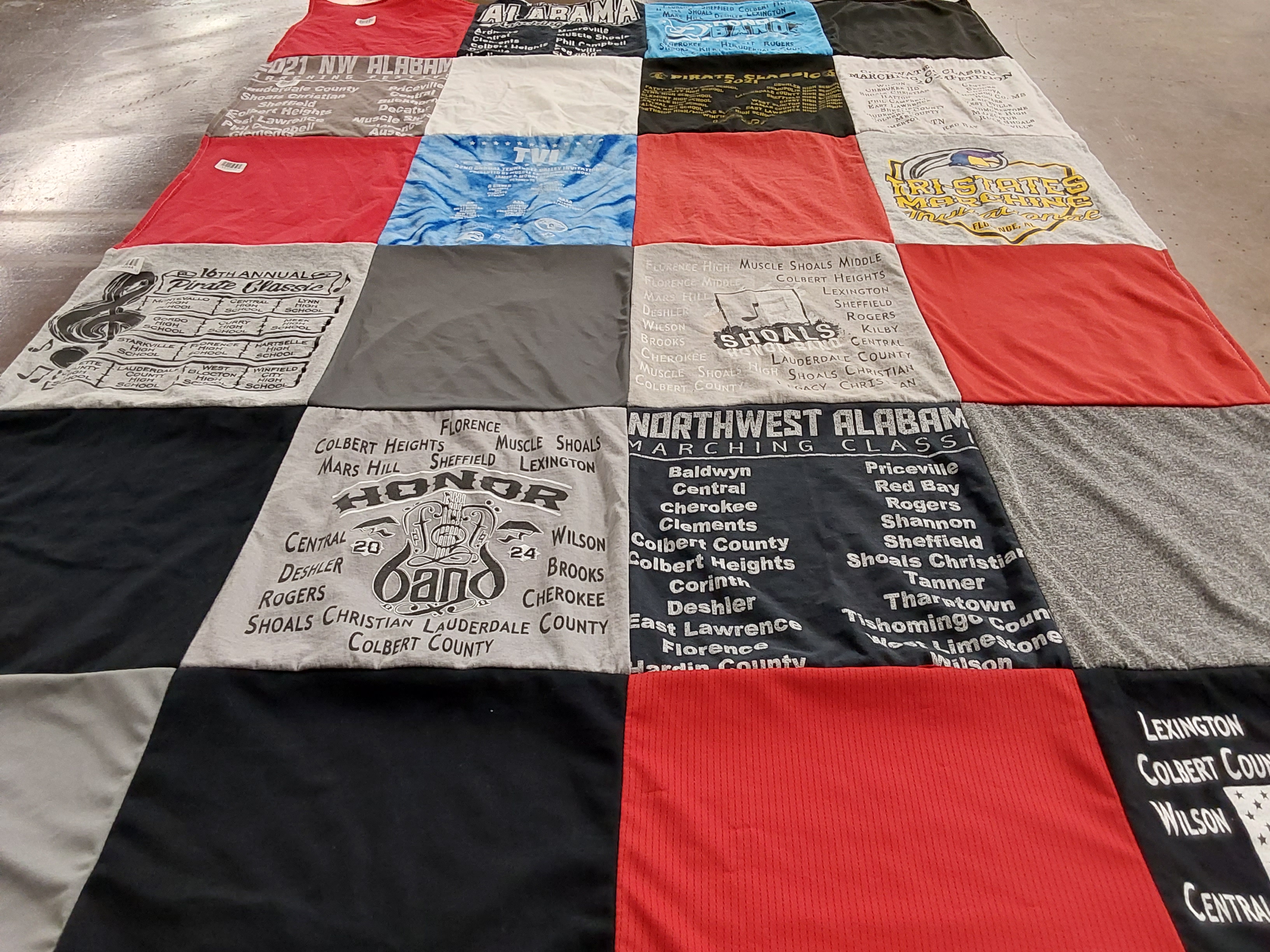T-shirt quilt from central high school, colbert county high school by Renee from AL