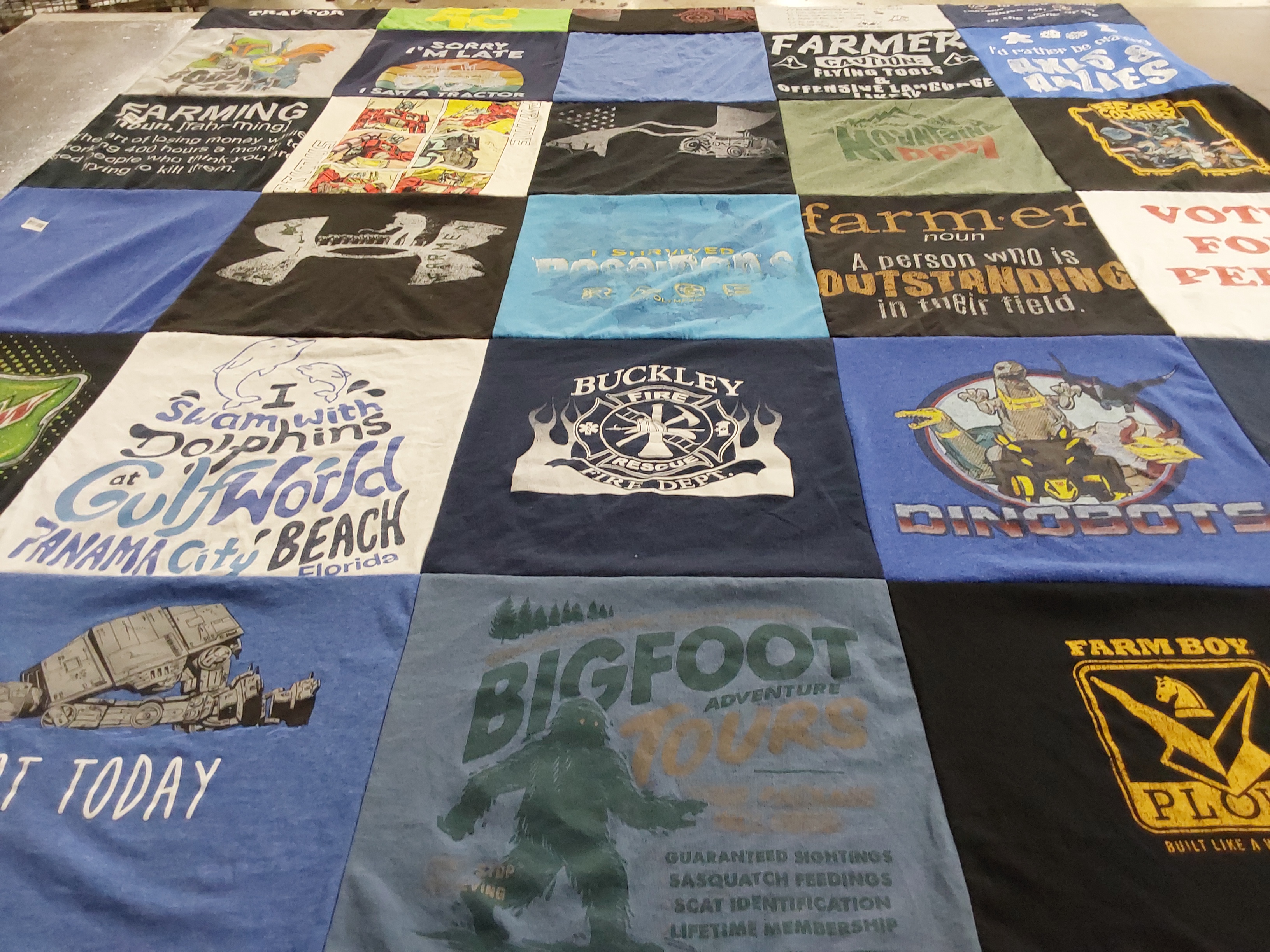 T-shirt quilt from buckley college by Nikki from IL