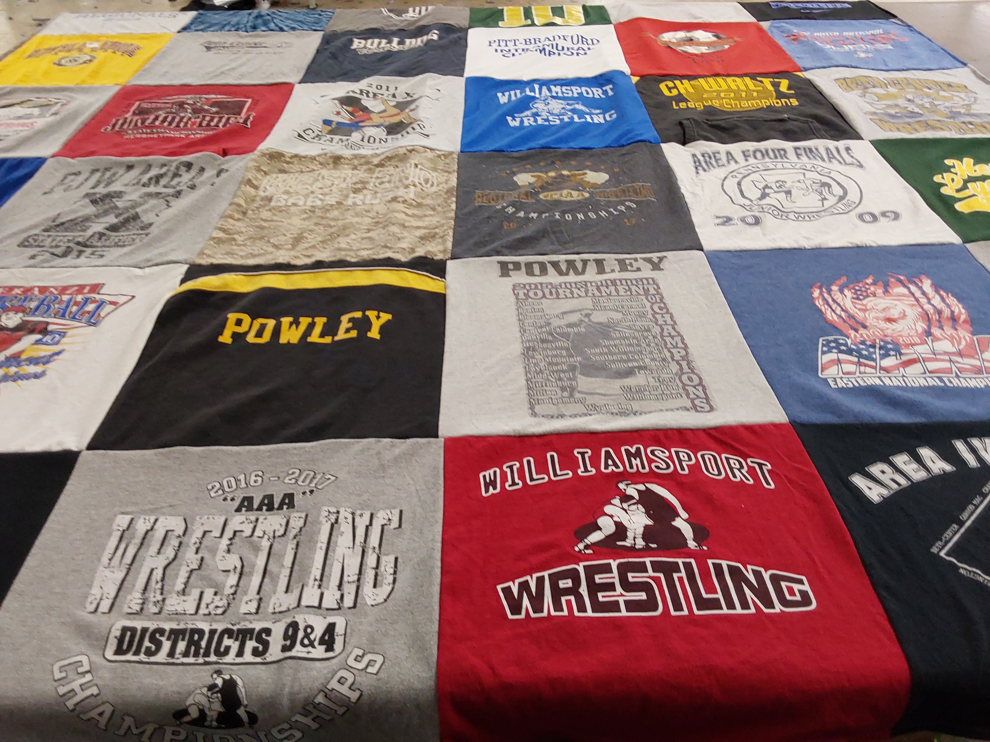 T-shirt quilt featuring williamsport wrestling by Josephine from PA