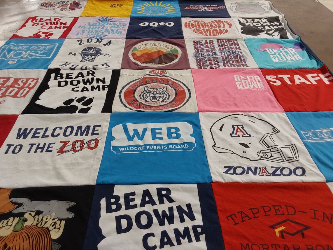 T-shirt quilt from university of arizona by Stacie from IL