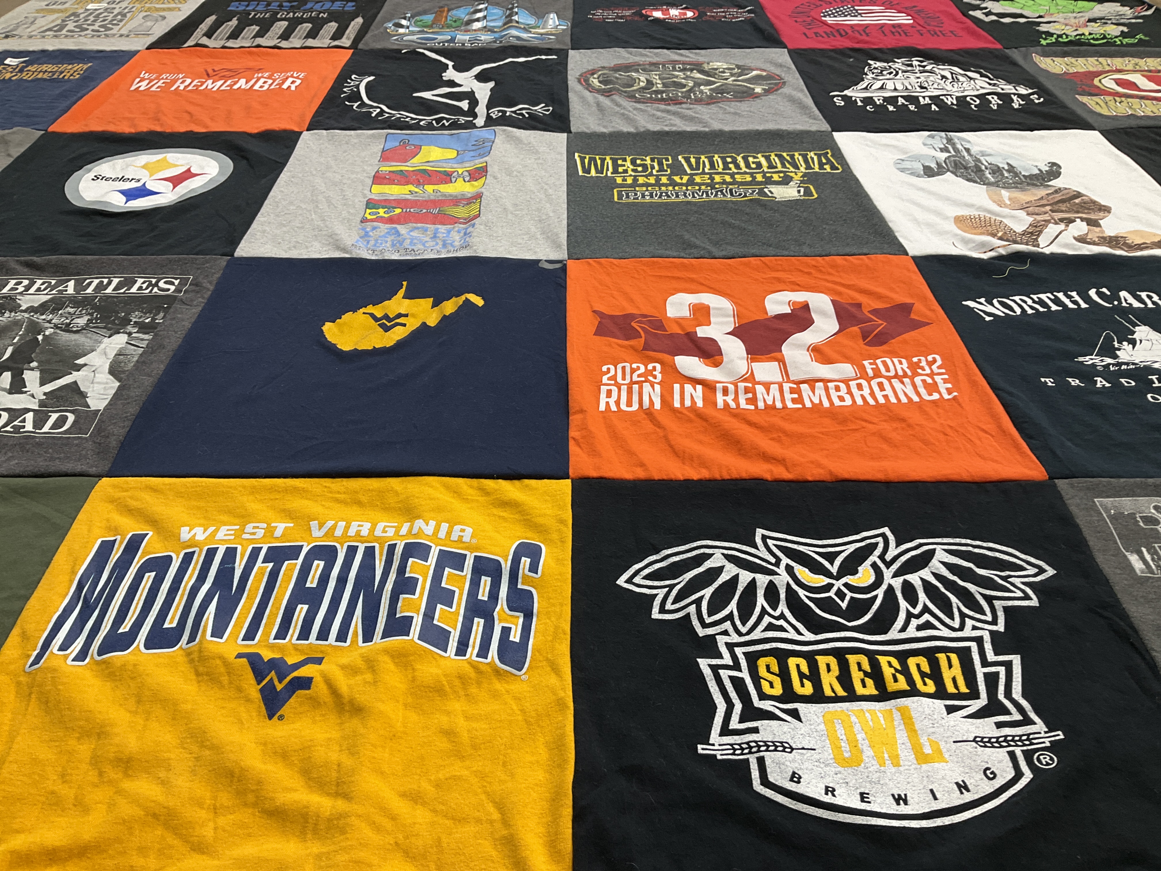 T-shirt quilt featuring west virginia mountaineers by Amy from WV