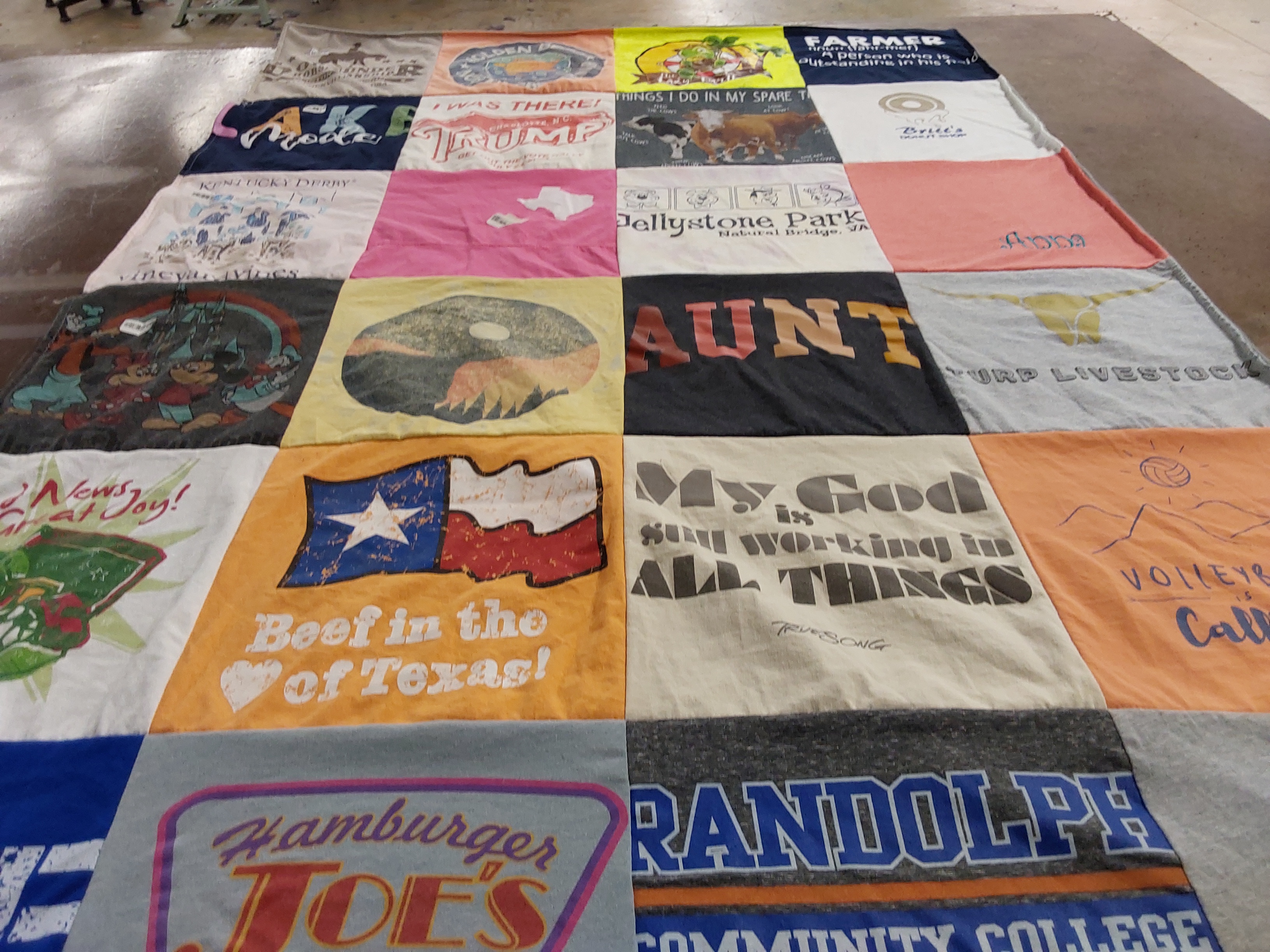 T-shirt quilt from randolph community college by Starsha from NC