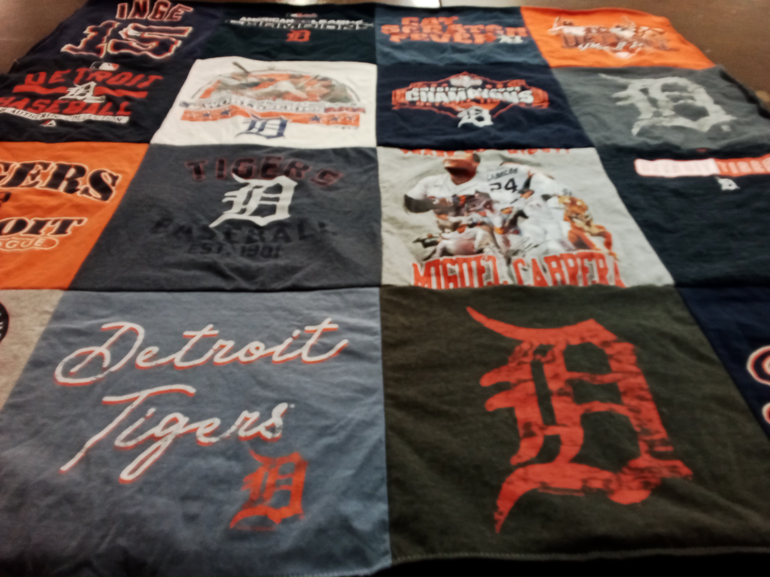 T-shirt quilt featuring detroit tigers by Kaitlin from NY