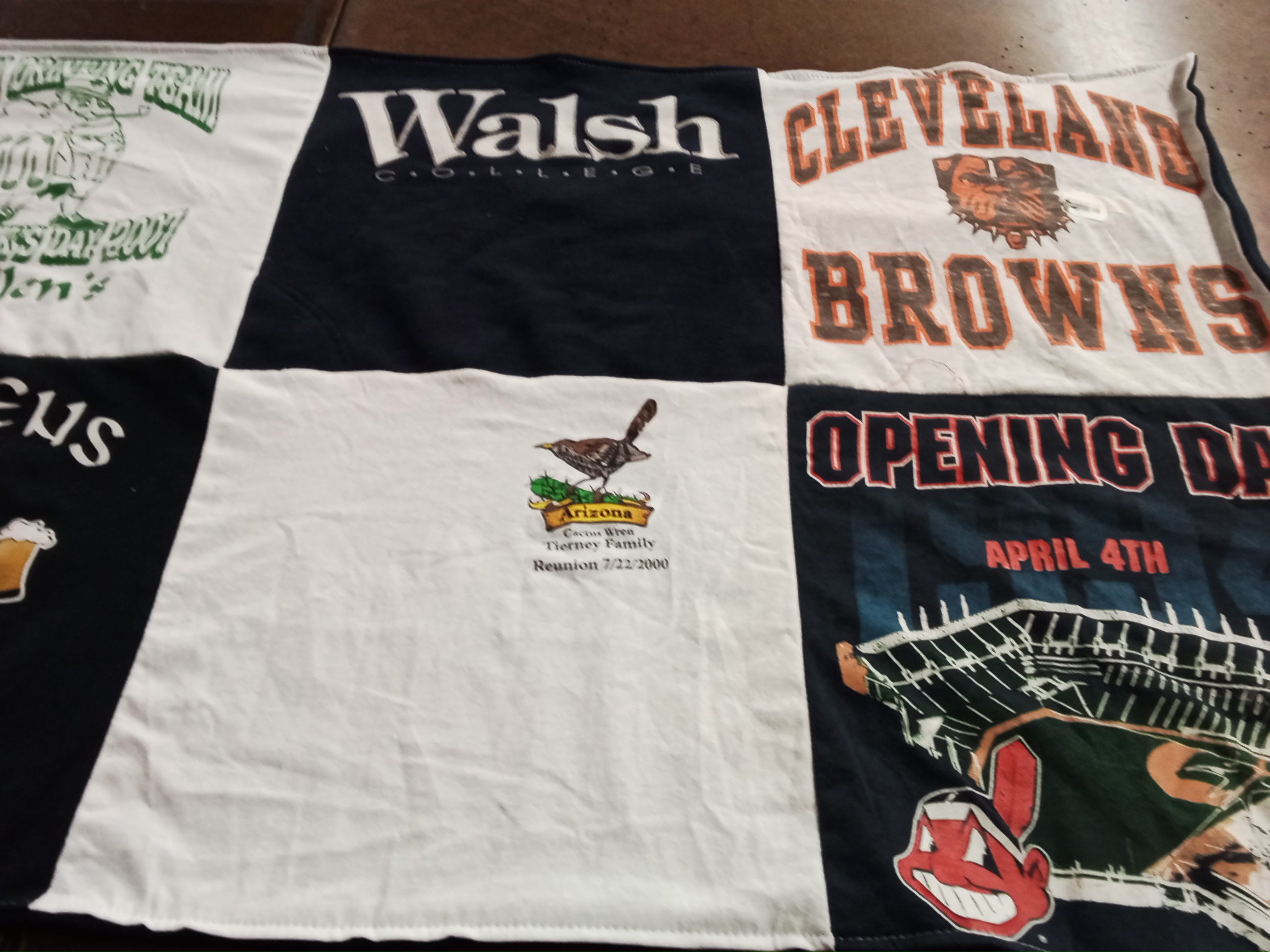 T-shirt quilt featuring cleveland browns by Margaret from OH