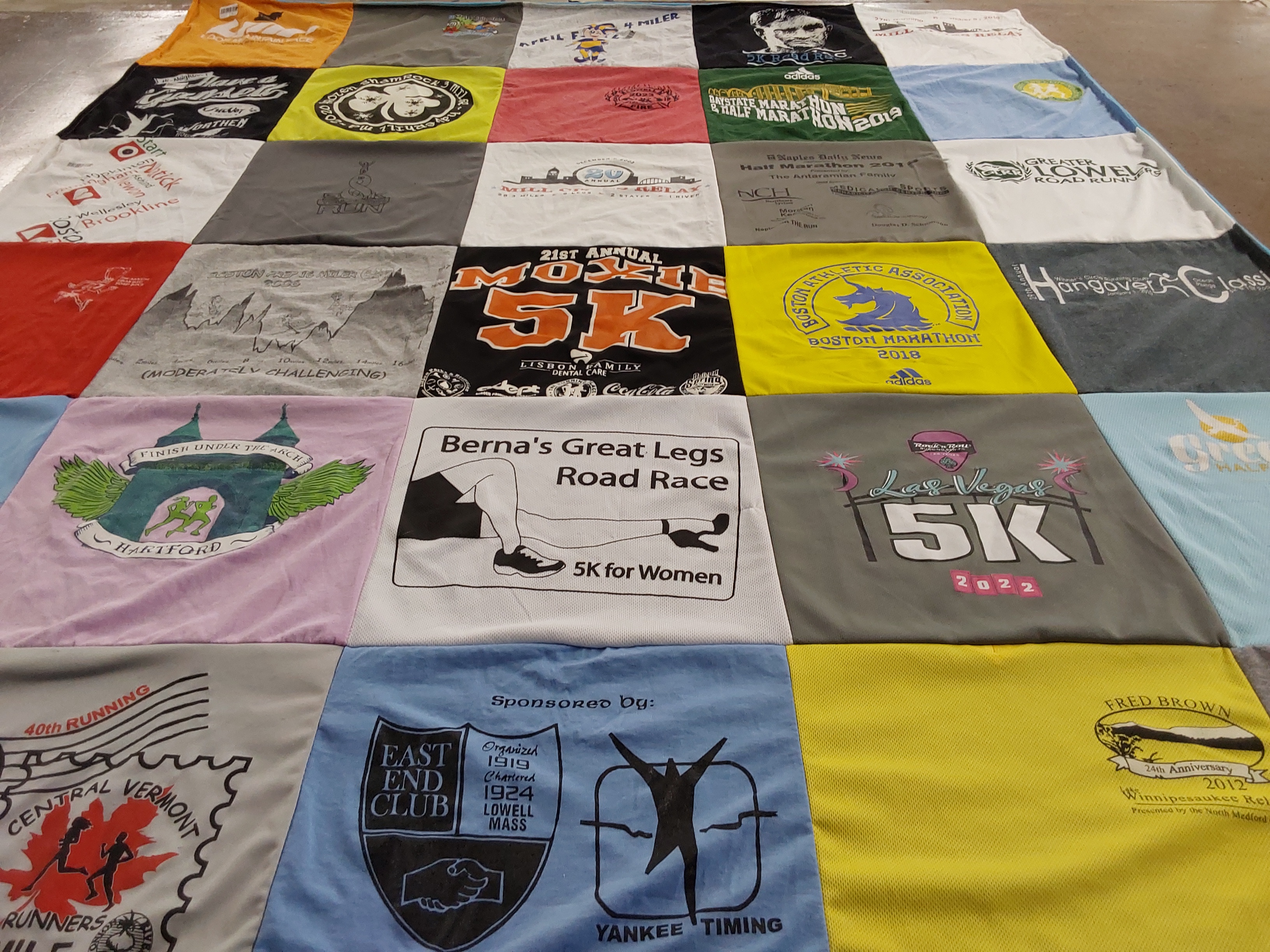 T-shirt quilt with running, fitness themes by Jessica from MA