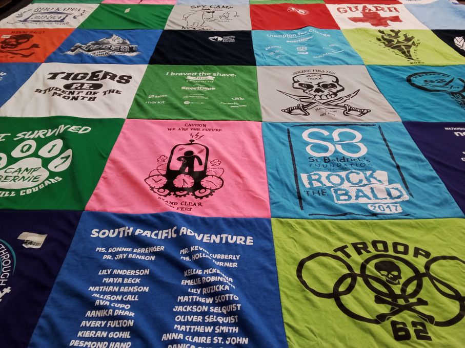 T-shirt quilt featuring troop 62 by Lynn from NJ