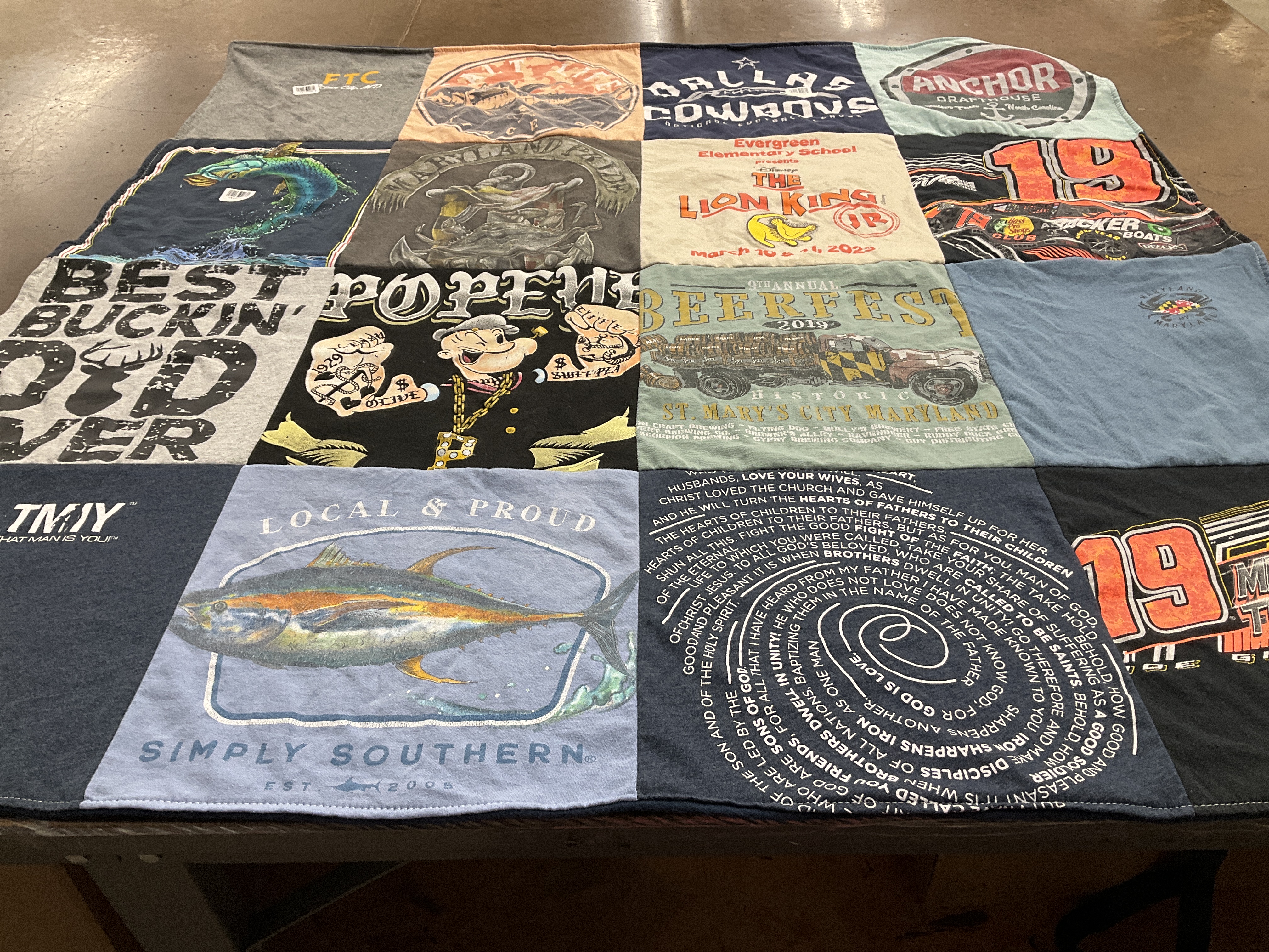 T-shirt quilt featuring cowboys by Laura from MD