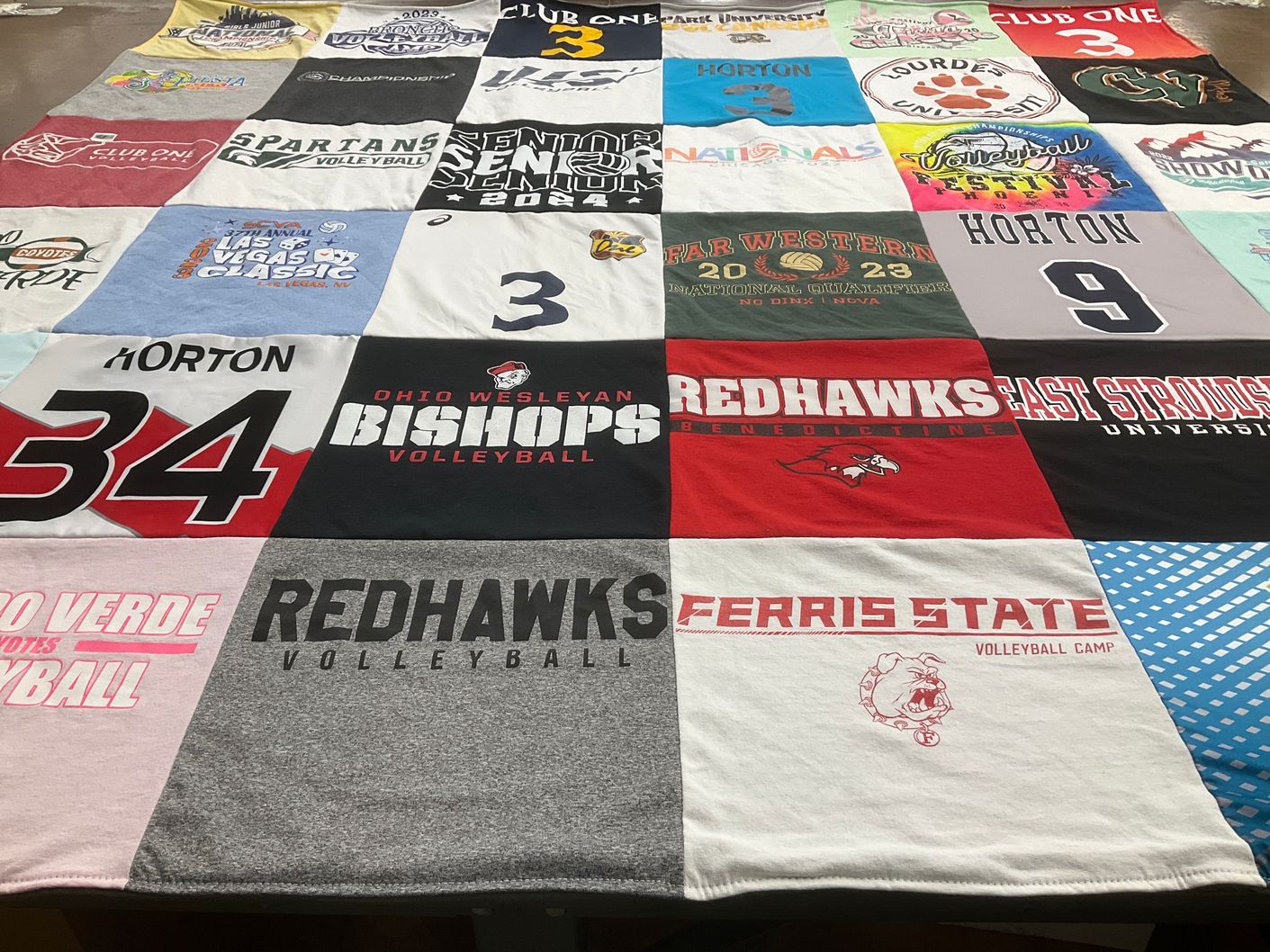 T-shirt quilt featuring redhawks basketball, redhawks volleyball by Kara from AZ