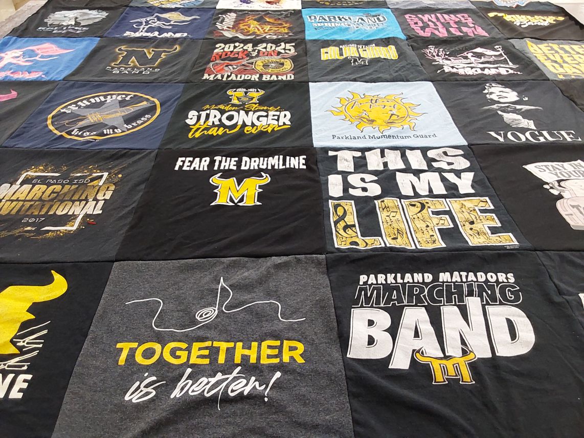 T-shirt quilt featuring parkland matadors marching band by Rebecca from TX
