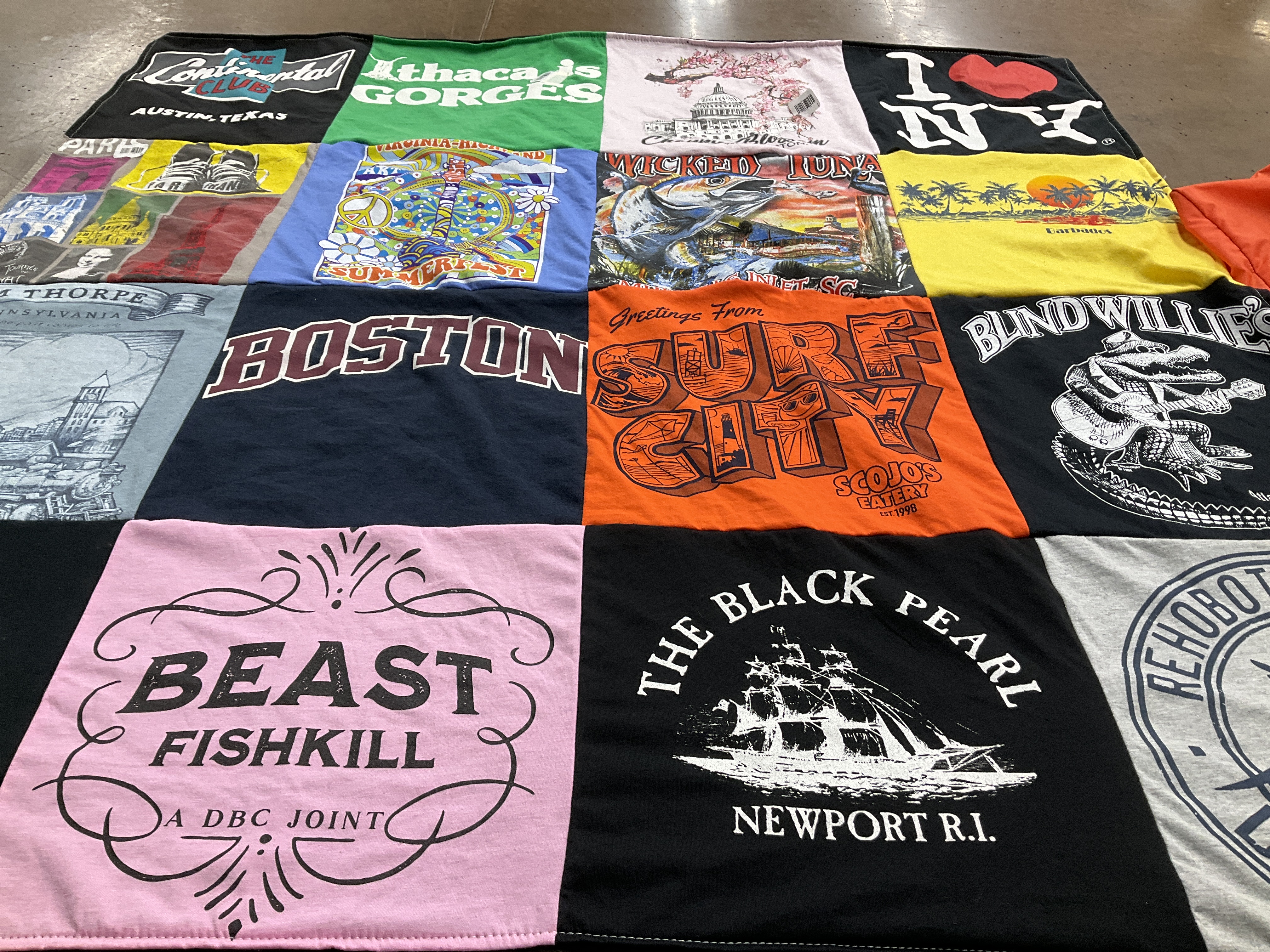 T-shirt quilt from boston university by Meredith from NY