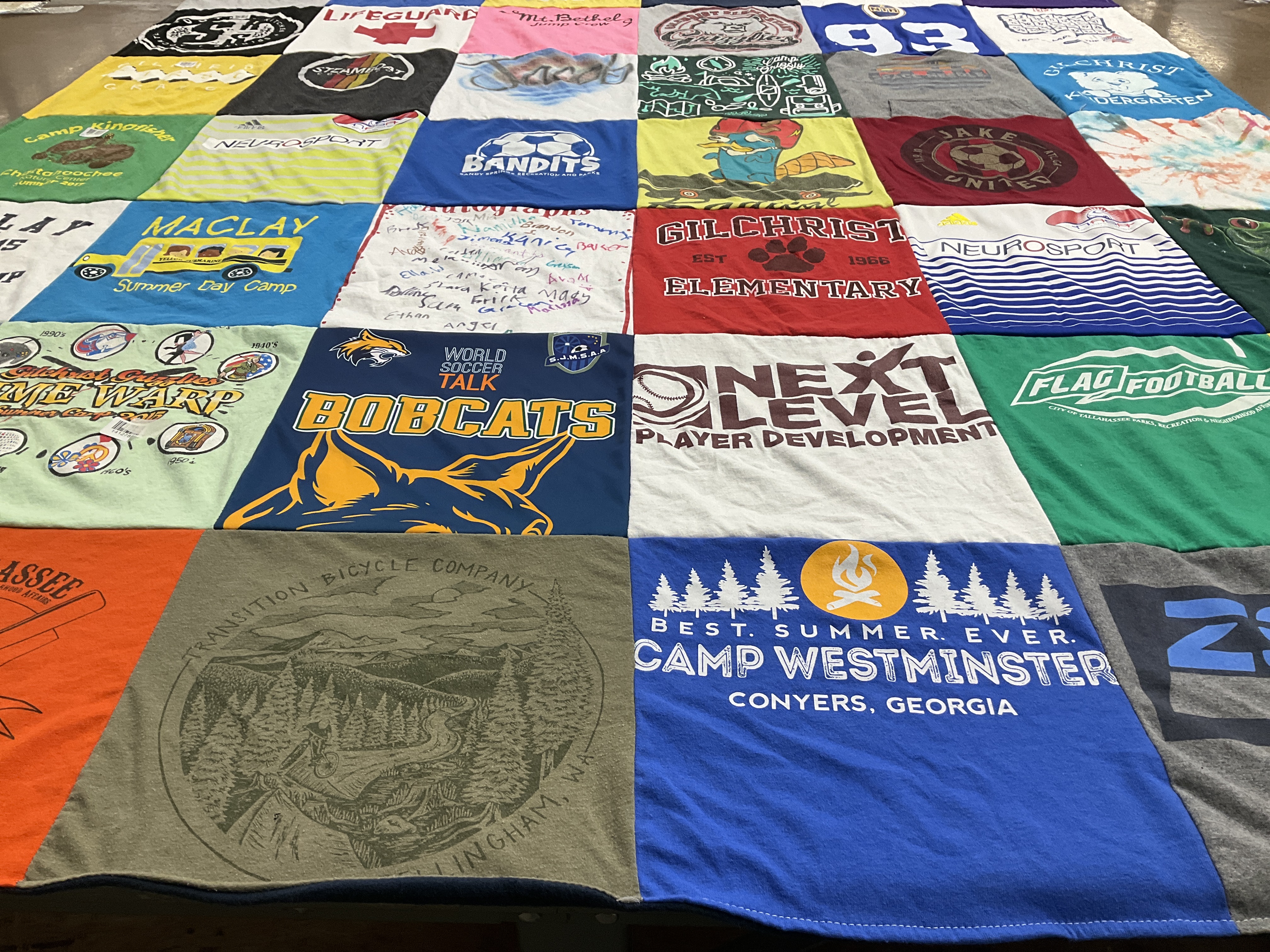 T-shirt quilt featuring bobcats, soccer team by jesyca from FL