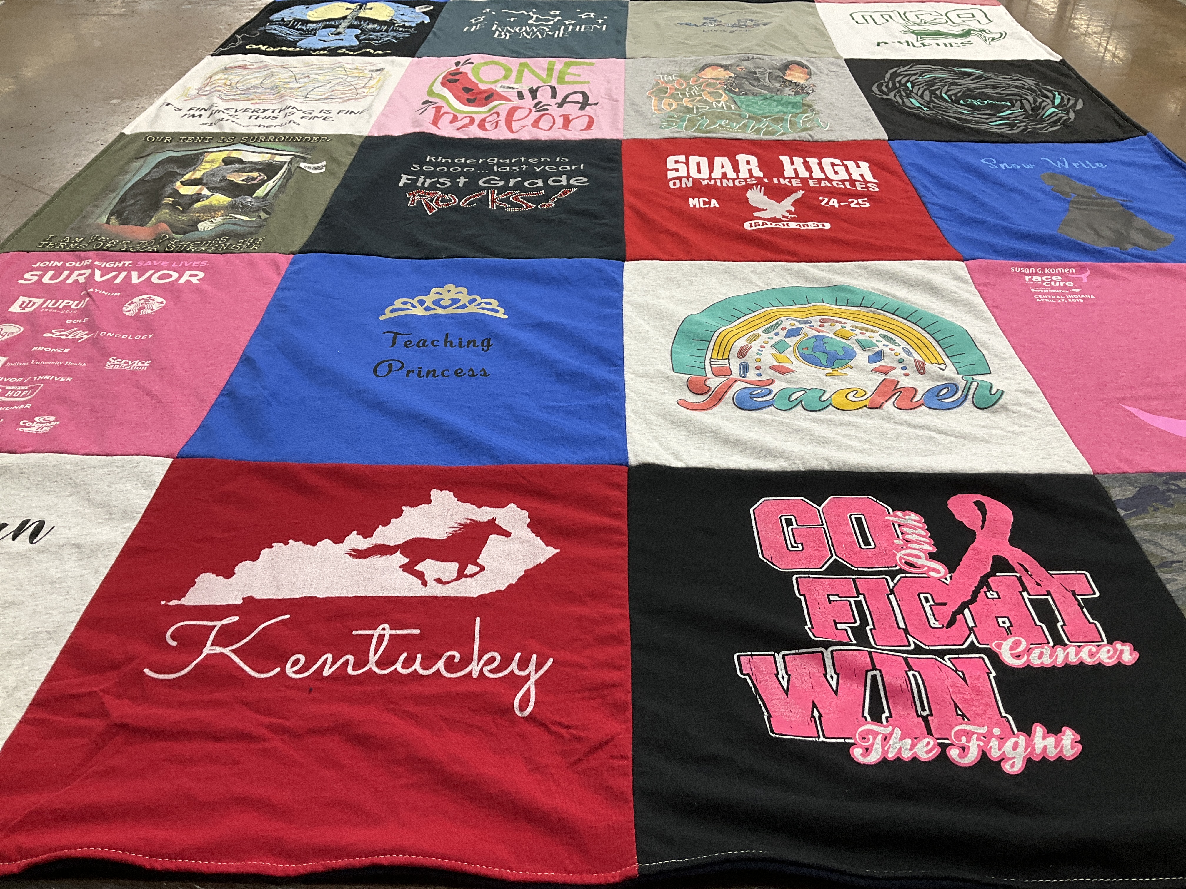 T-shirt quilt from western pacific university by MARILYN from IN