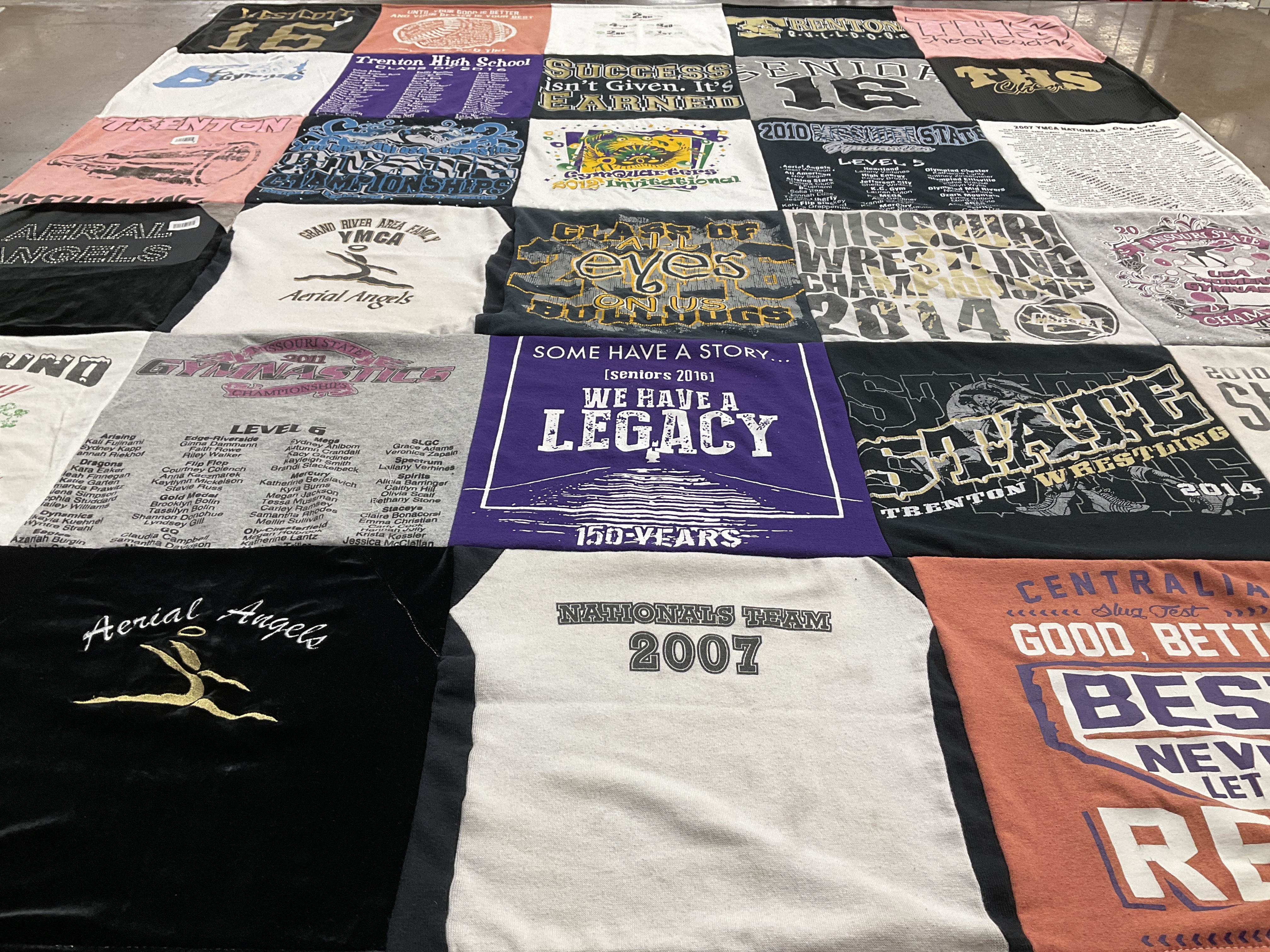 T-shirt quilt featuring trenton wrestling by Jessica from IA