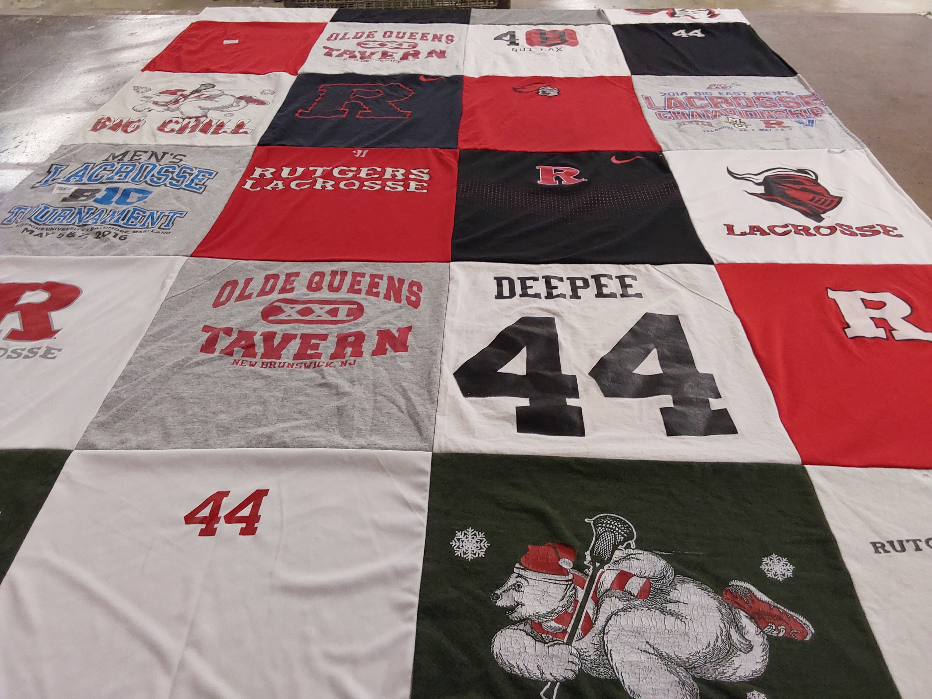 T-shirt quilt featuring rutgers university men's lacrosse by CHRISTINA from NY