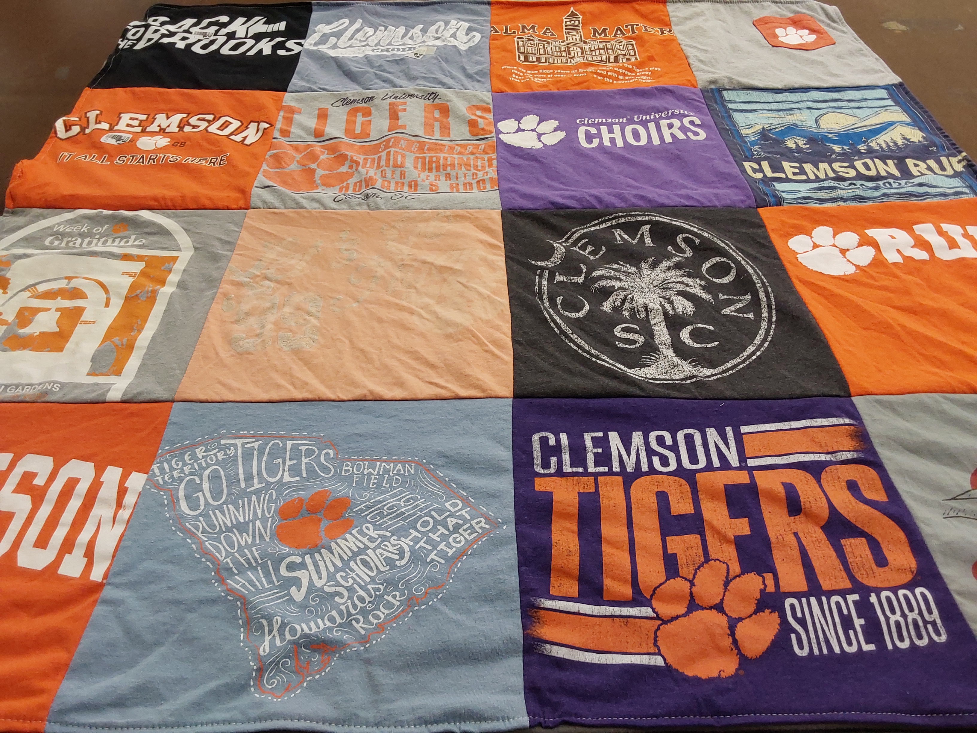 T-shirt quilt featuring clemson tigers by AG from SC