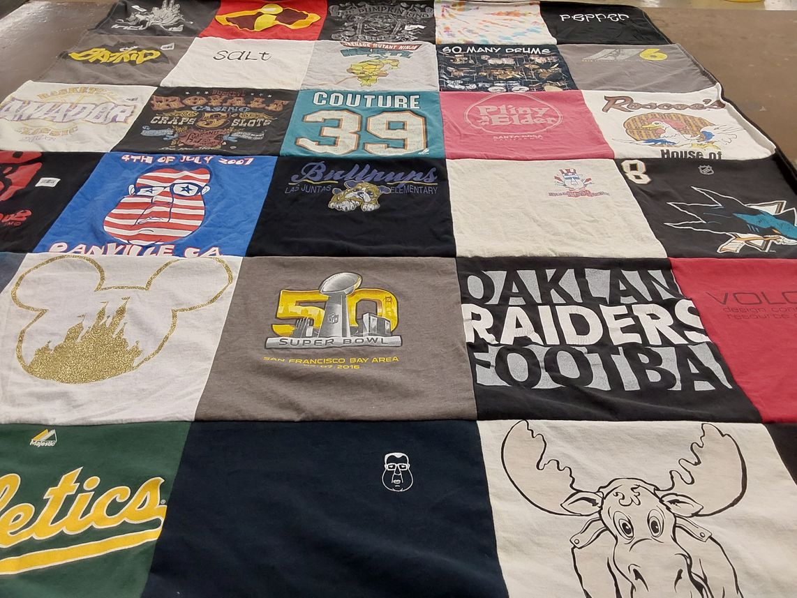 T-shirt quilt featuring oakland raiders by Ashley from CA