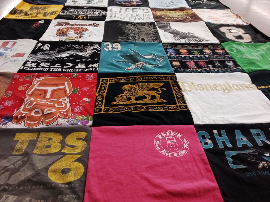 T-shirt quilt featuring san jose sharks by Ashley from CA