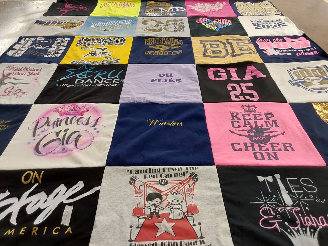 T-shirt quilt featuring brookfield warriors by Melanie from OH