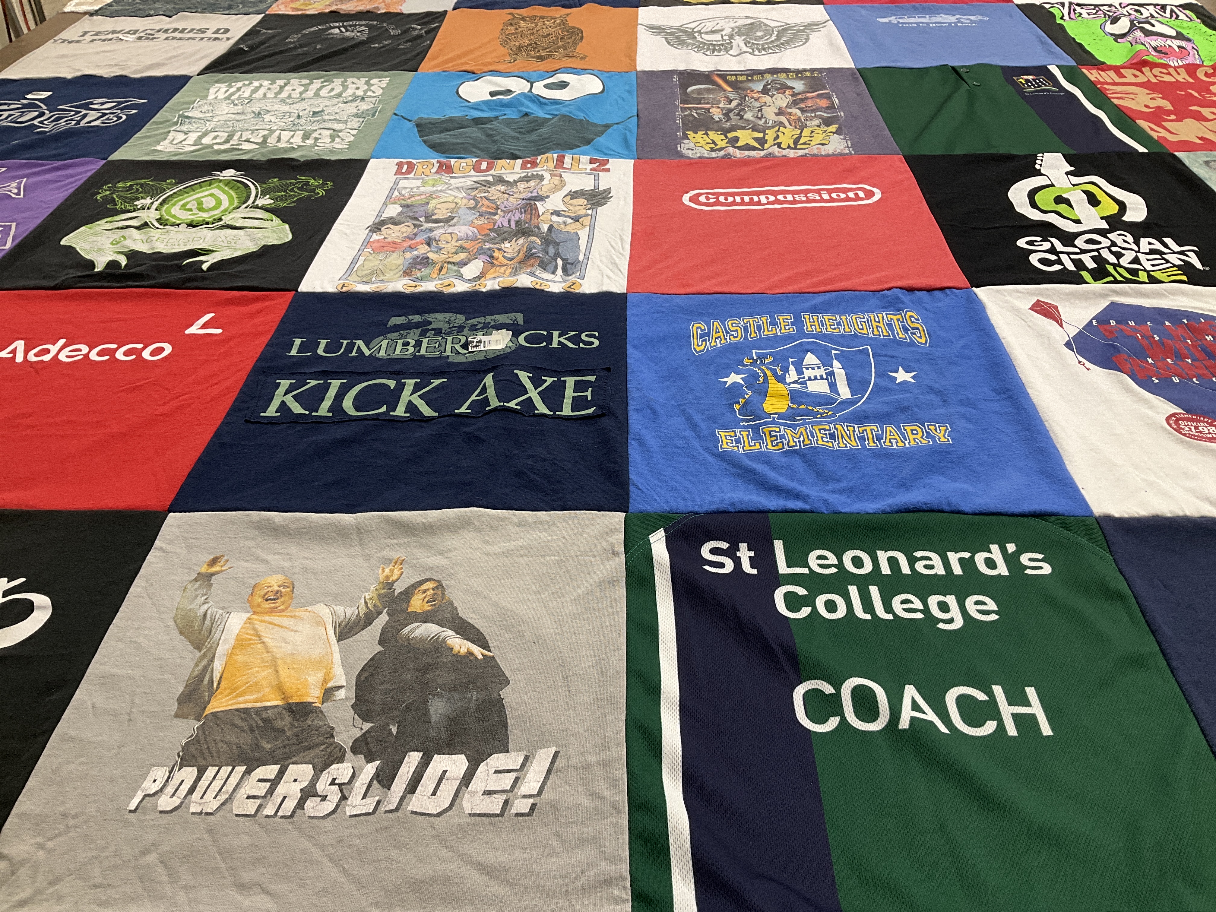 T-shirt quilt featuring lumberjacks by Karen from KS