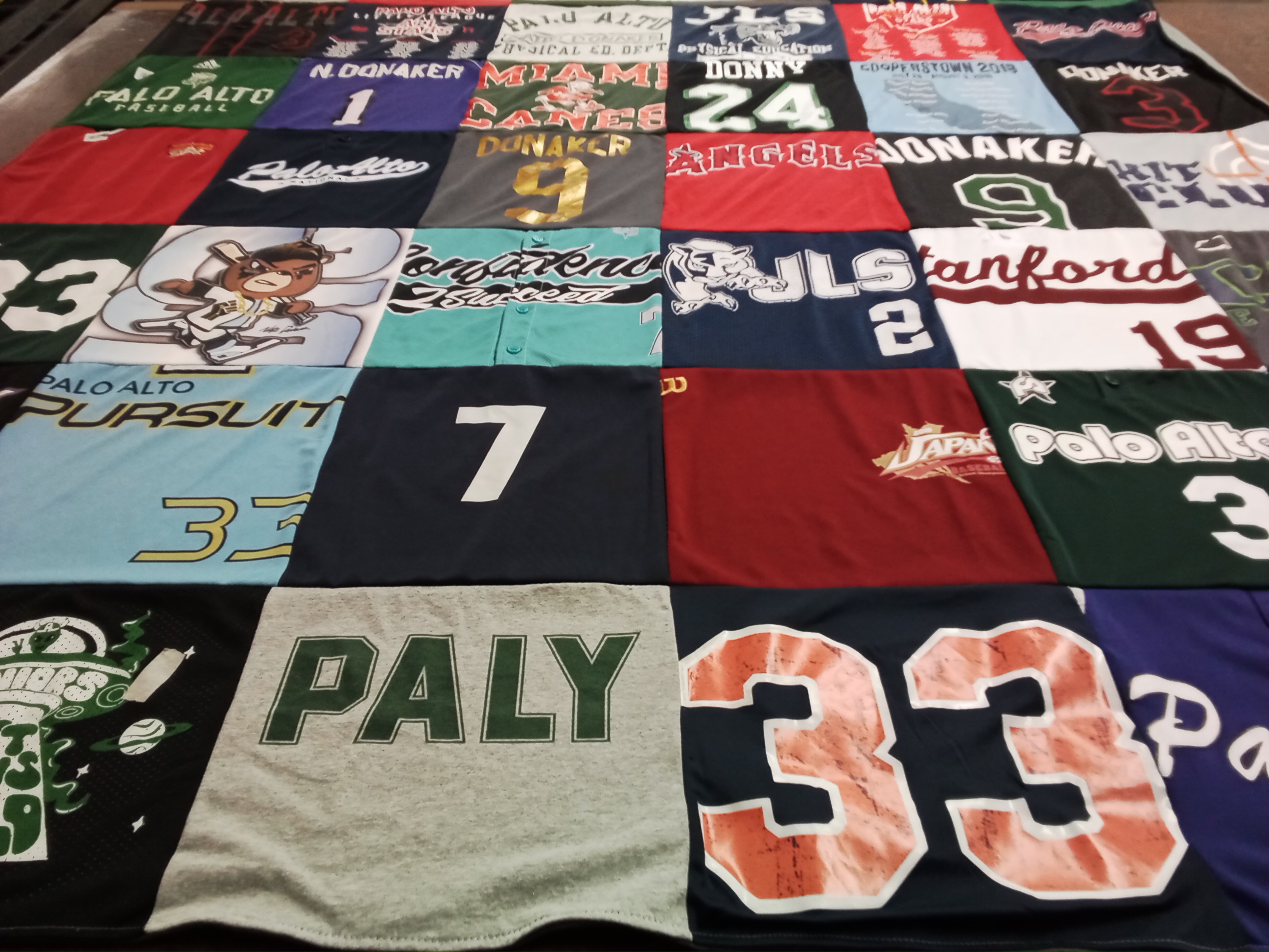 T-shirt quilt featuring palo alto high school by Melinda from CA