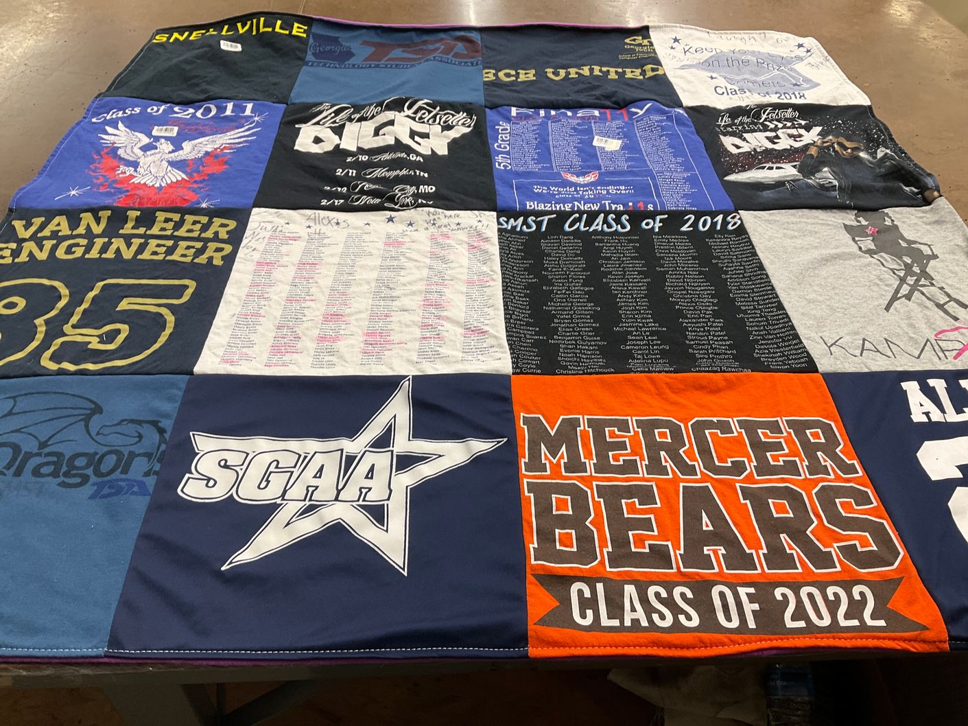 T-shirt quilt from mercer university by Vonetta from GA