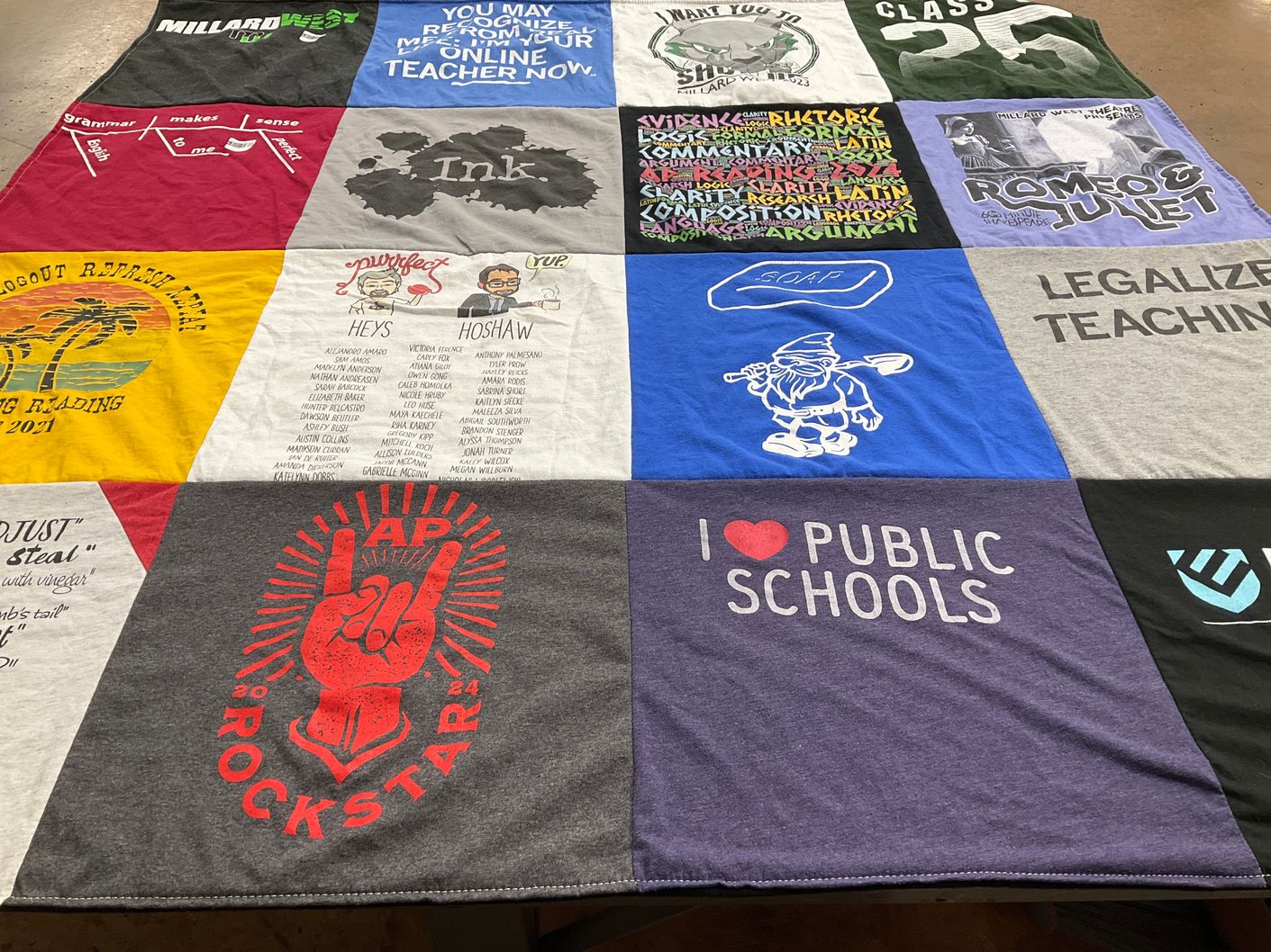T-shirt quilt from millard west high school by LLOYD from NE