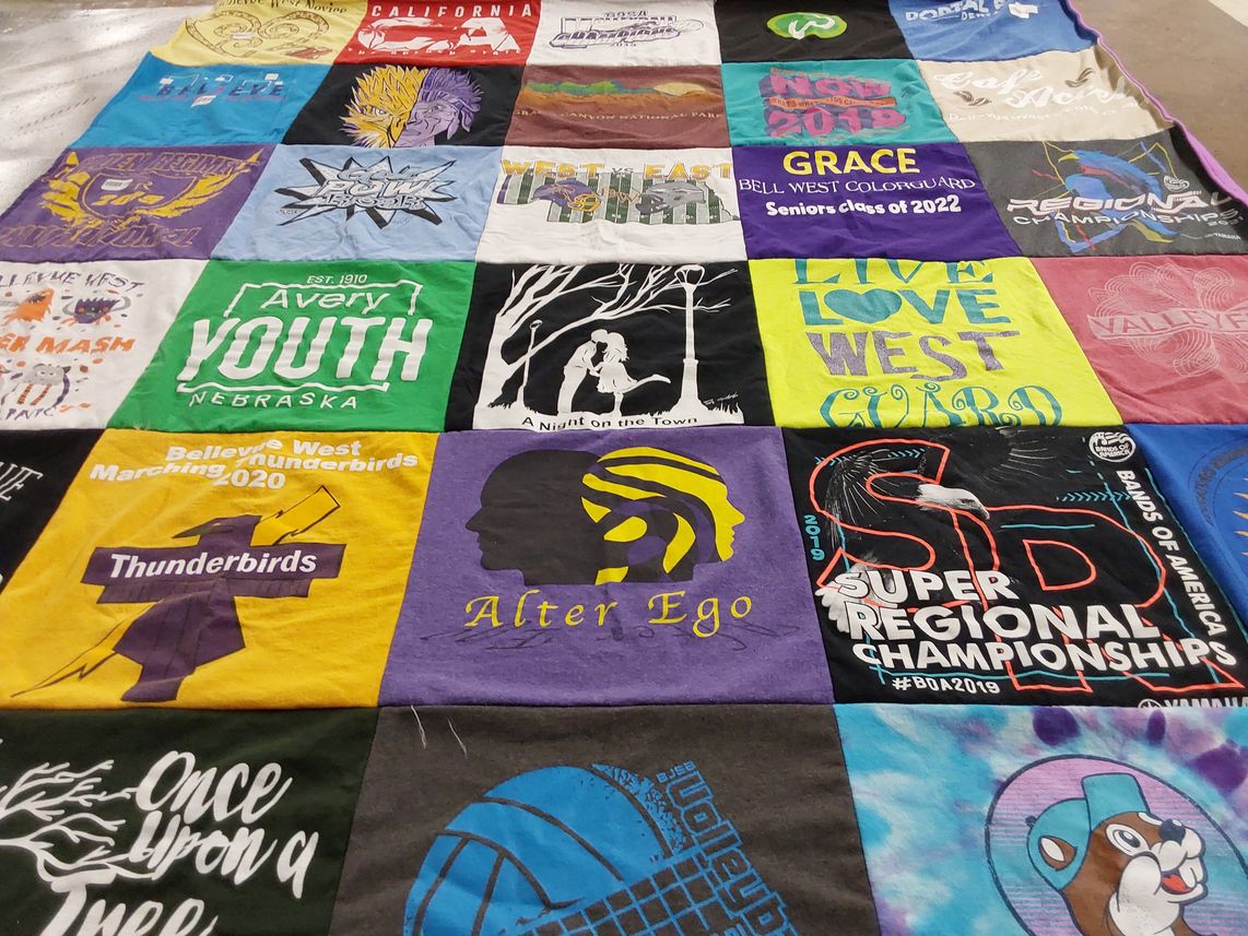 T-shirt quilt from bellevue west high school by Linda from NE