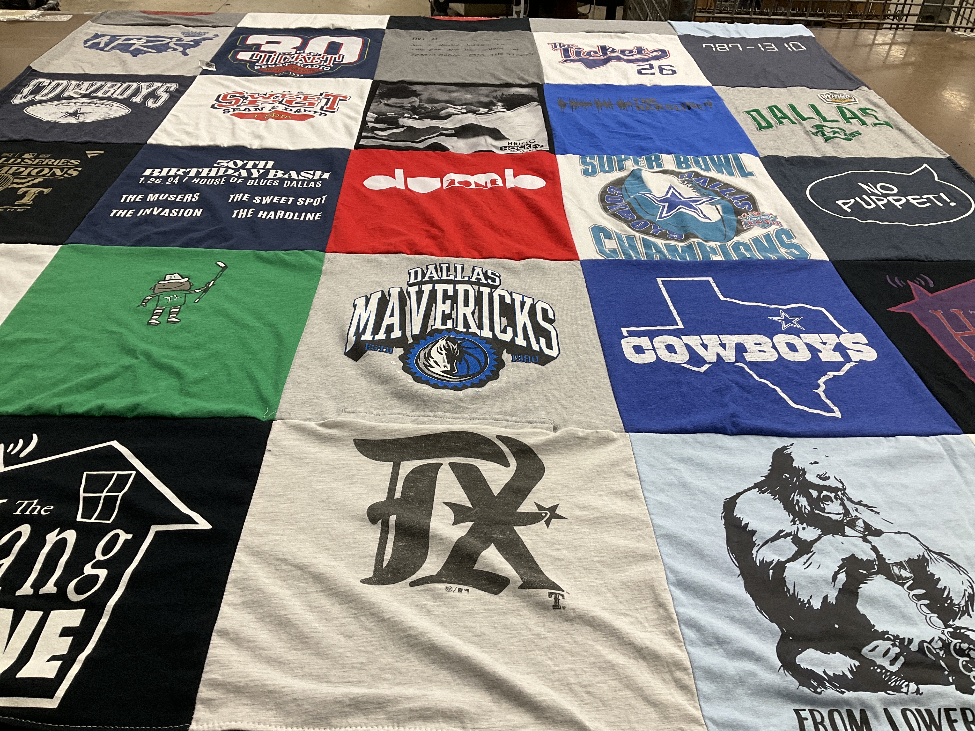 T-shirt quilt featuring dallas cowboys, dallas mavericks by Kelly from TX