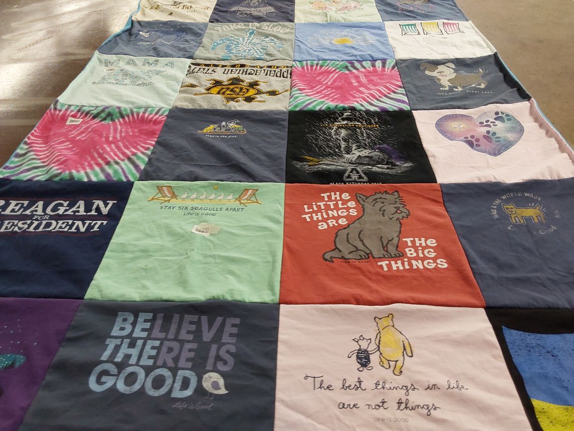 T-shirt quilt with politics, nature themes by Martha from SC