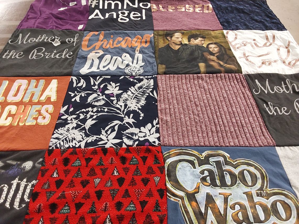 T-shirt quilt featuring chicago bears by Pamela from IL