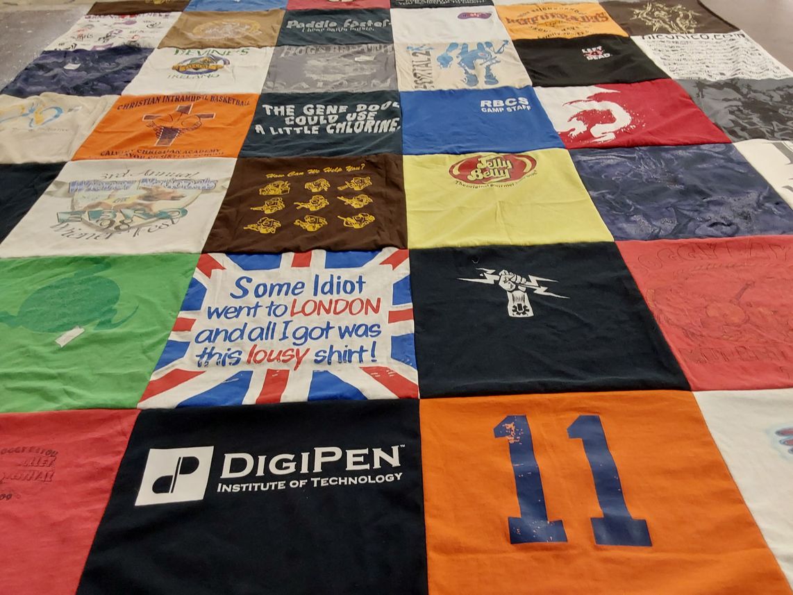 T-shirt quilt from digipen institute of technology by Michaela from FL