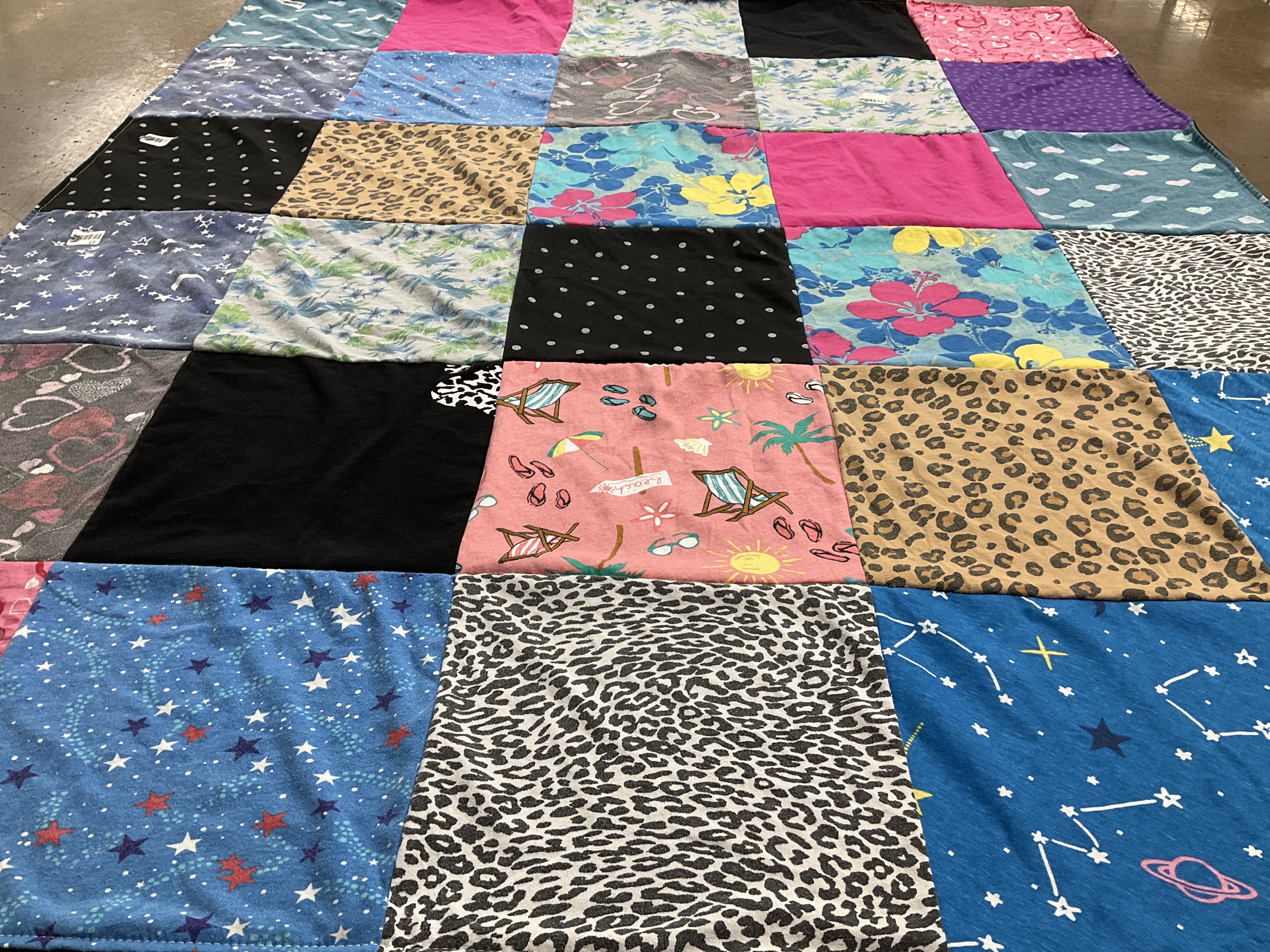 T-shirt quilt with nature, camping themes by Ciara from OH