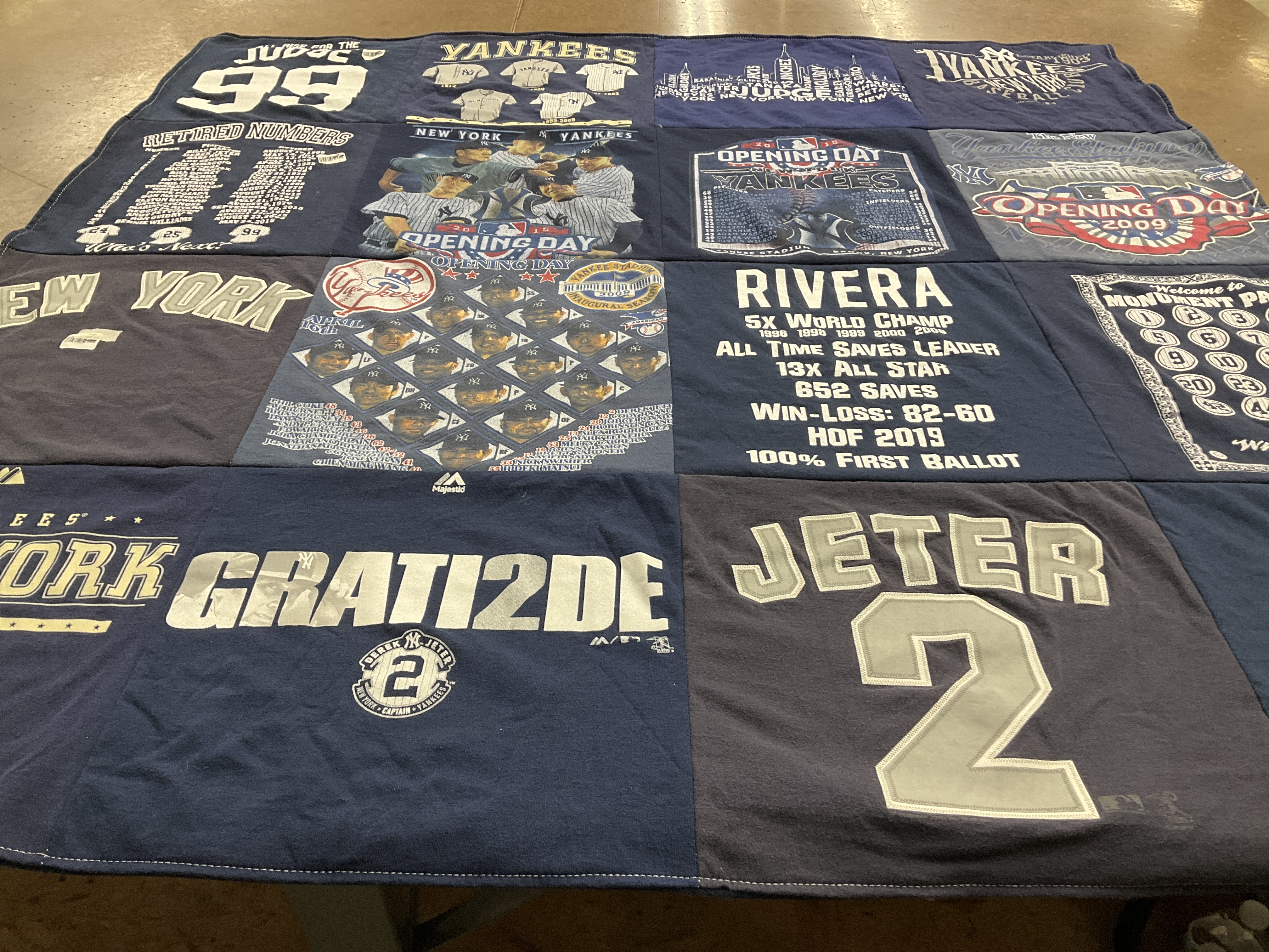 T-shirt quilt featuring new york yankees by Pat from FL