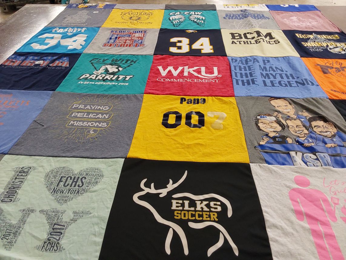 T-shirt quilt featuring elks soccer by Stacey from KY