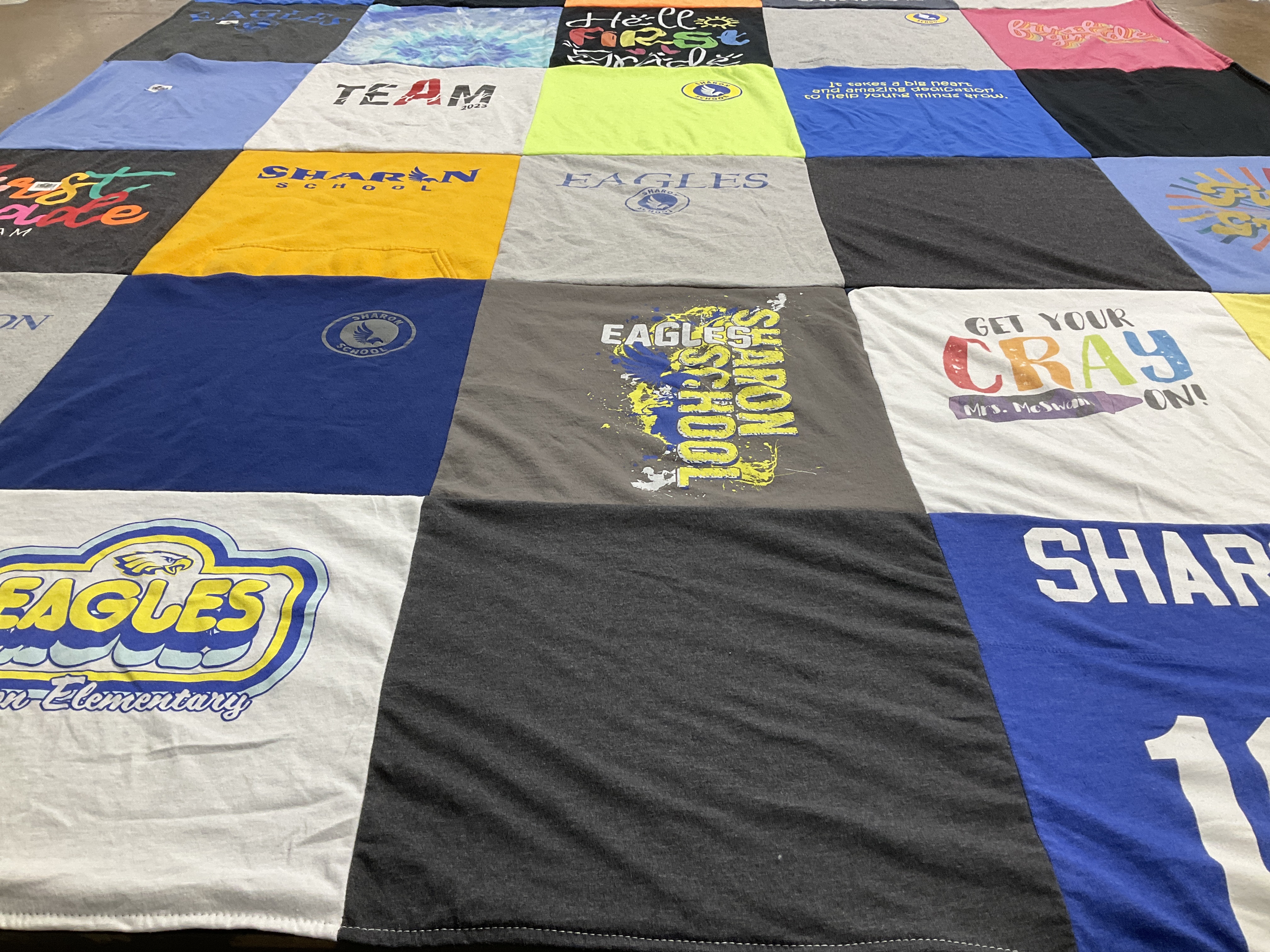 T-shirt quilt from sharon elementary school by Jill from NC
