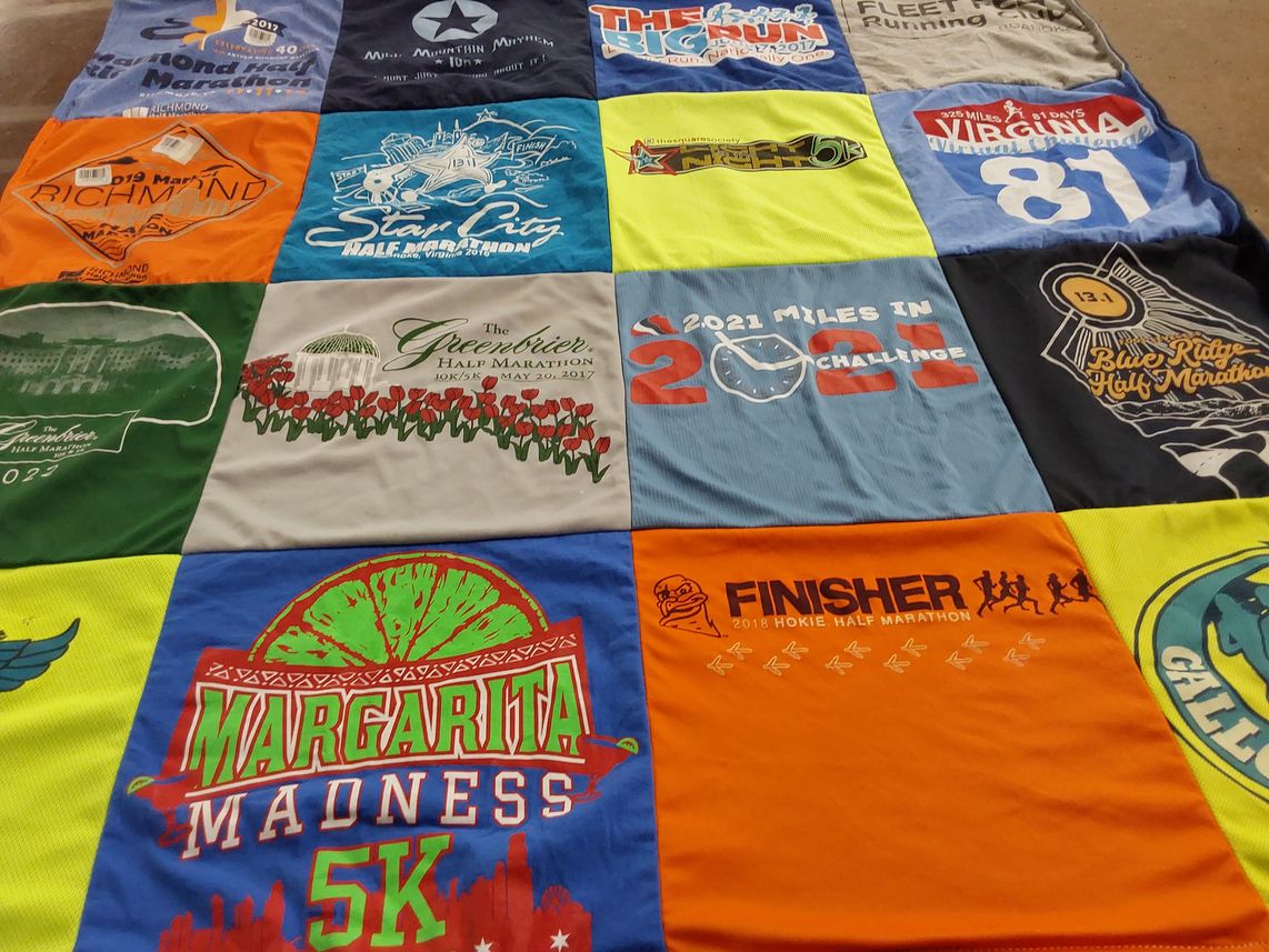 T-shirt quilt from hokie university by Donna from VA