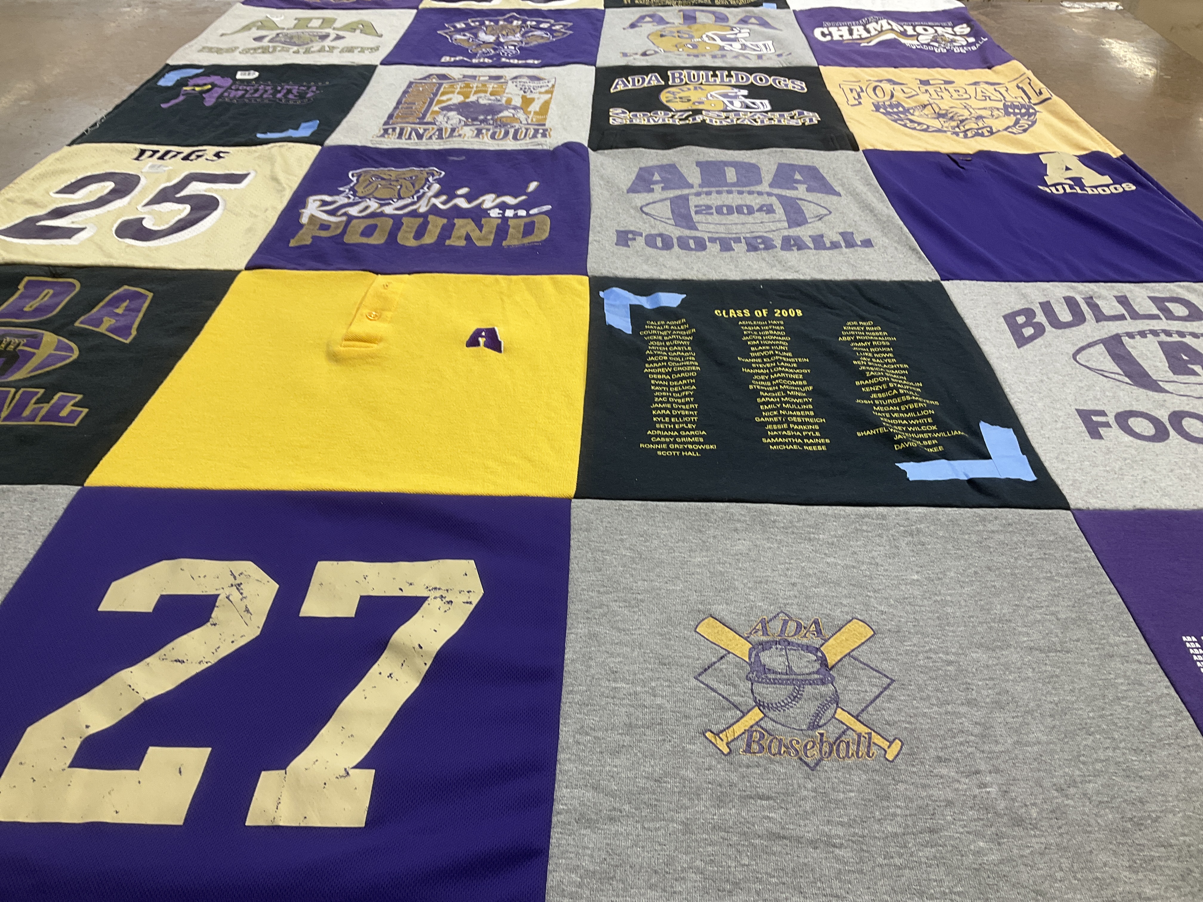 T-shirt quilt featuring ada football, ada baseball by Joshua from FL