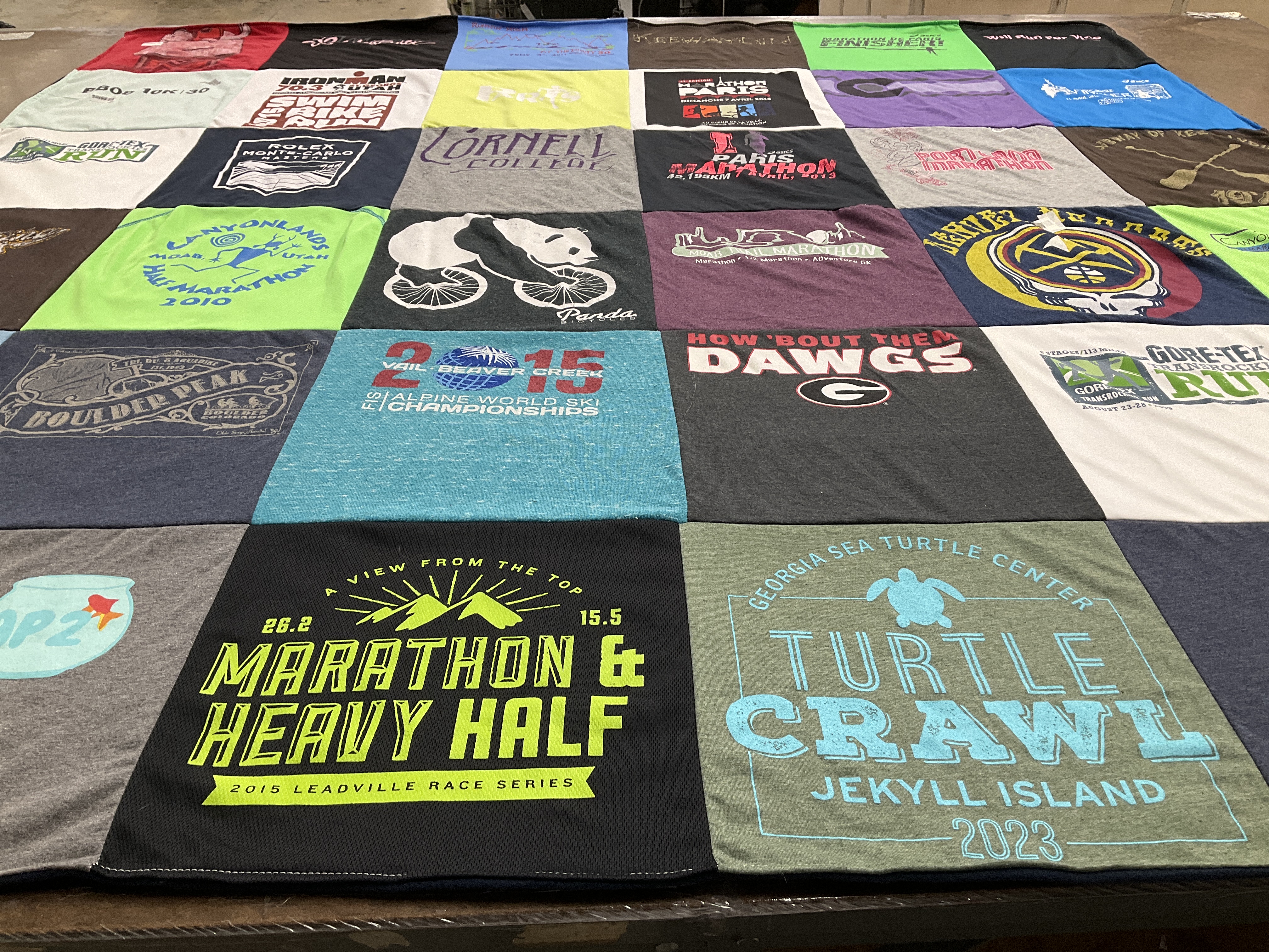 T-shirt quilt from cornell college by Mary Beth from CO