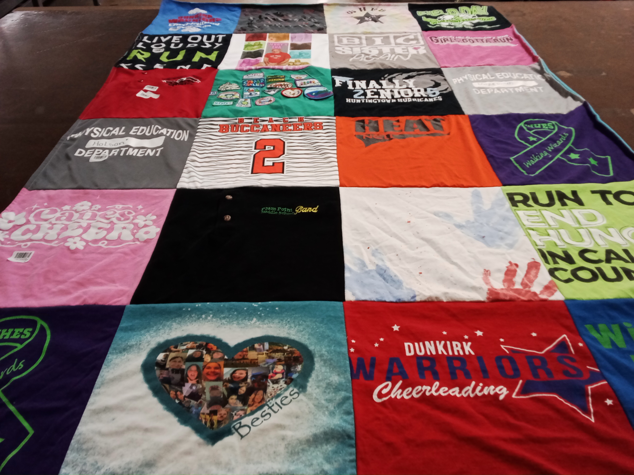 T-shirt quilt featuring dunkirk warriors by Amber from MD