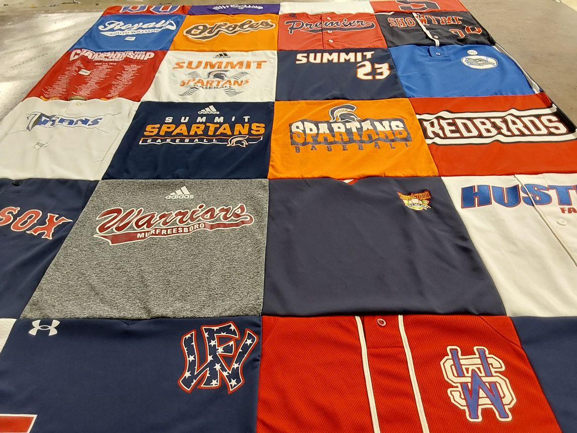 T-shirt quilt featuring summit spartans, murfreesboro warriors by Orianne from TN
