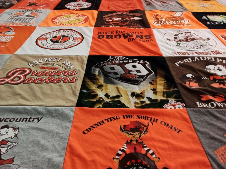 T-shirt quilt featuring cleveland browns by Becky from FL