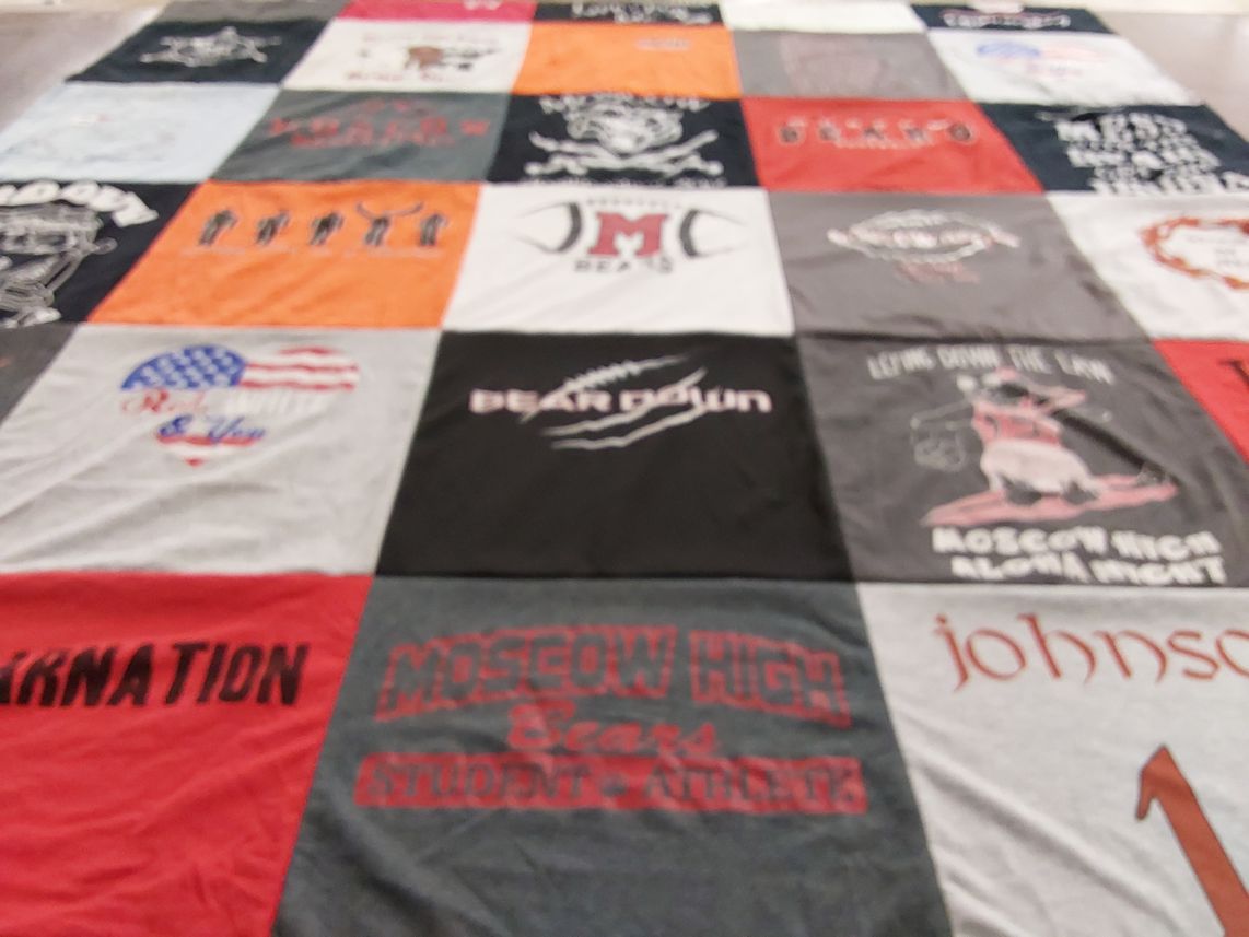 T-shirt quilt featuring moscow high bears by CARRIE from ID