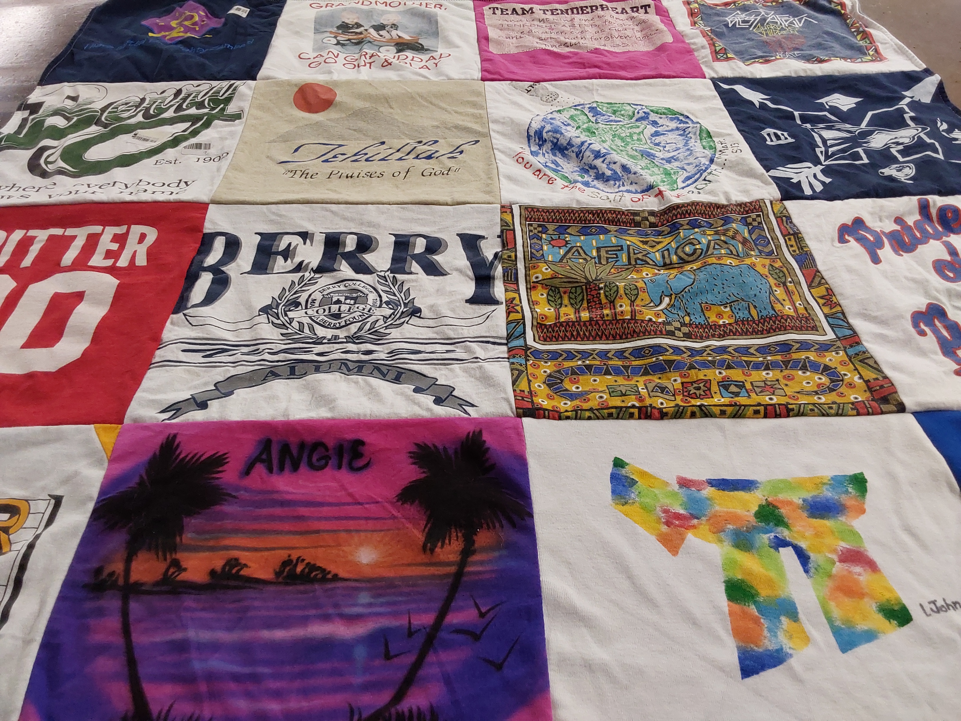 T-shirt quilt from berry college by Angela from GA