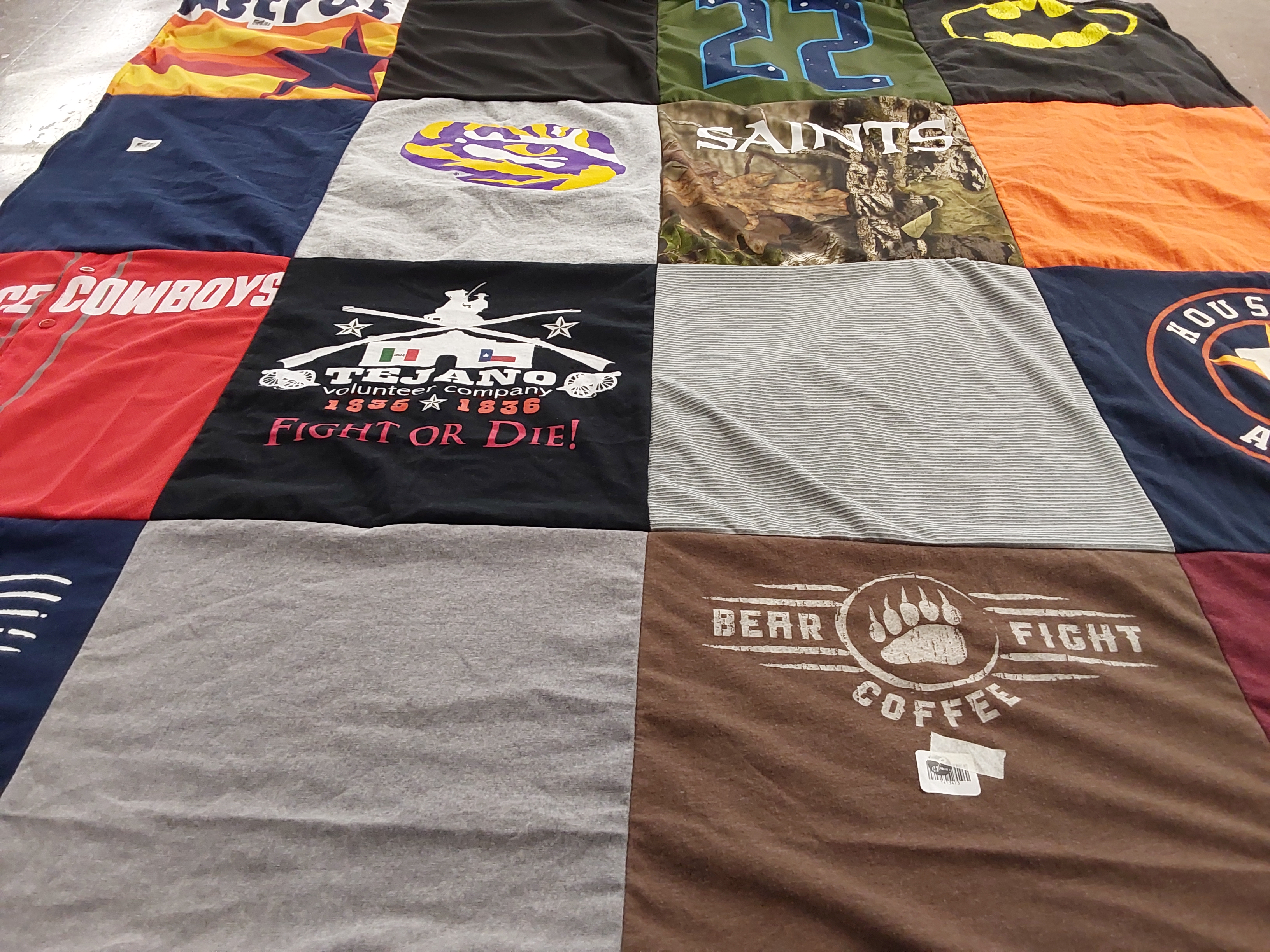 T-shirt quilt featuring dallas cowboys, new orleans saints by Oralia from TX