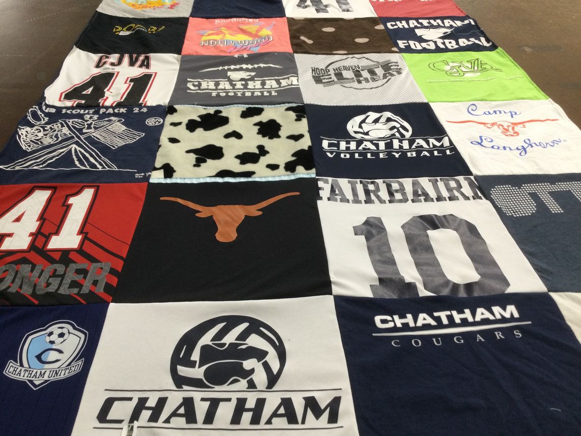 T-shirt quilt featuring chatham cougars by kelley from NJ