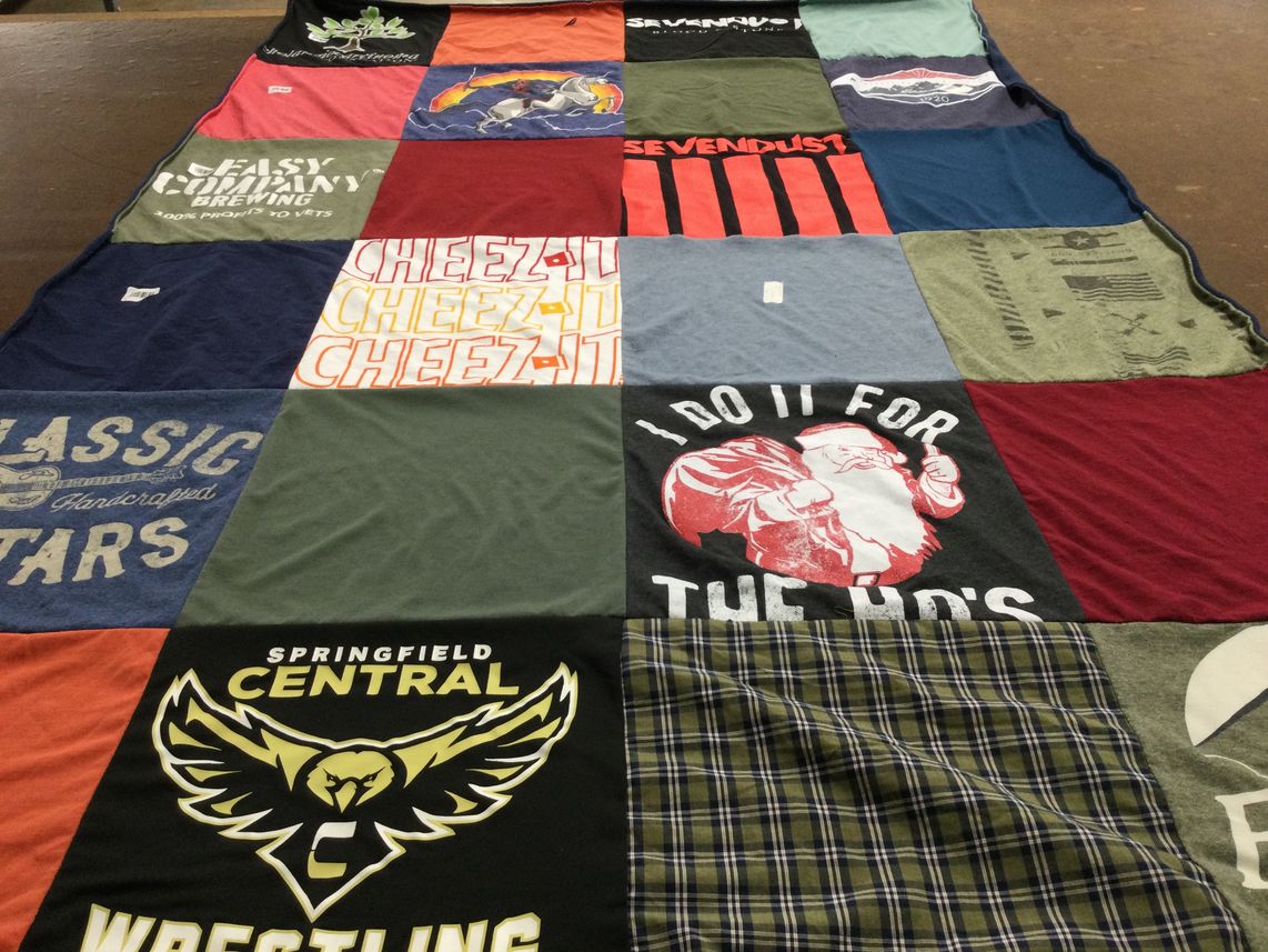 T-shirt quilt featuring springfield central wrestling team by Shelby from MA