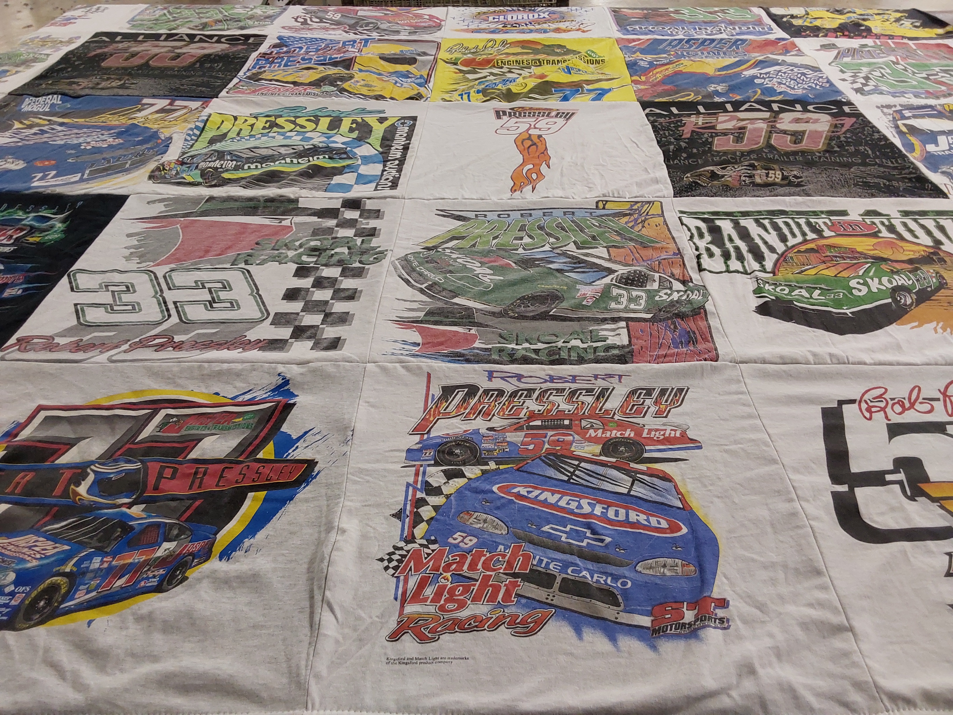 T-shirt quilt with nascar, racing themes by Amber from NC