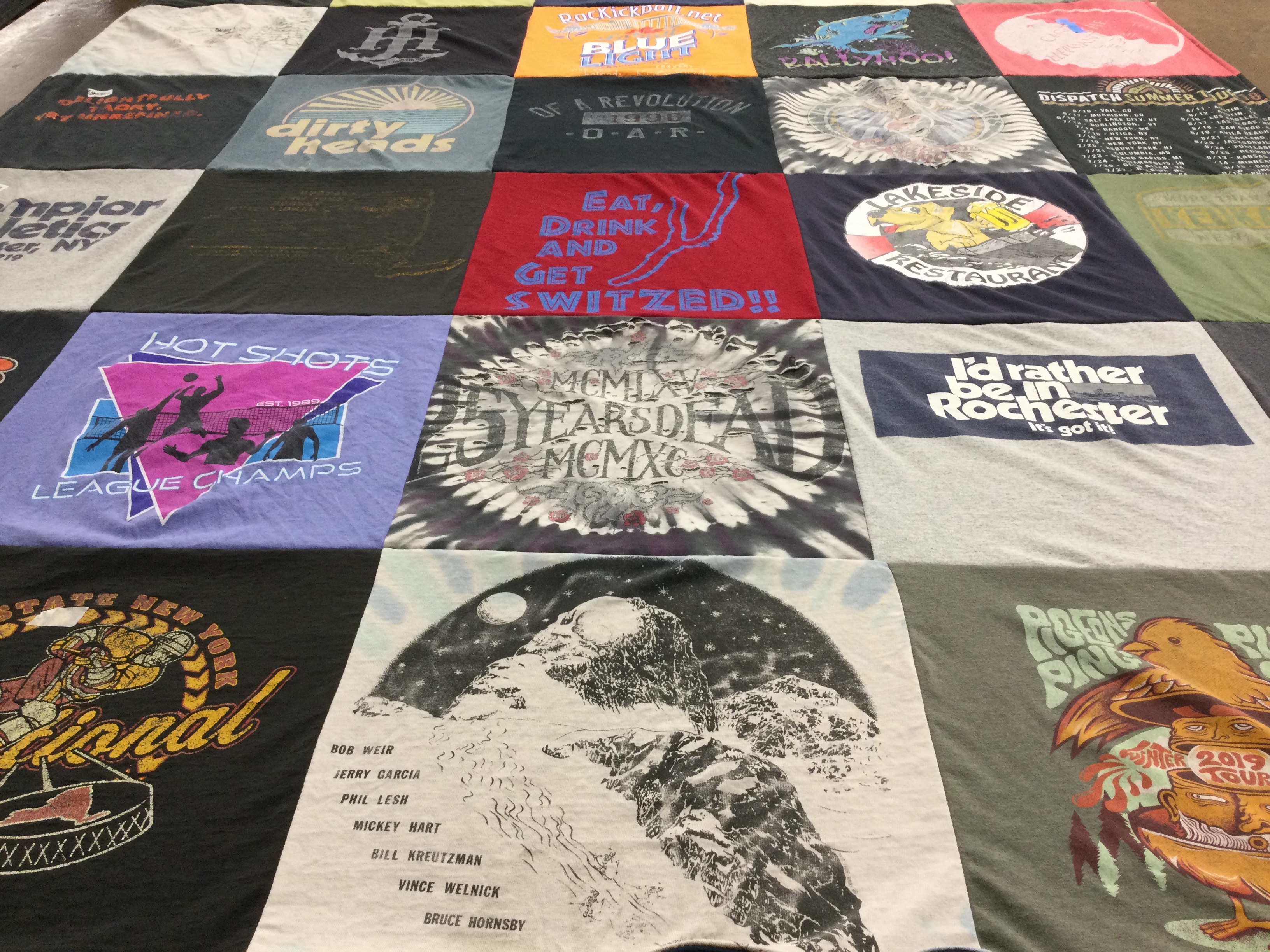 T-shirt quilt featuring hot shots by Kirsten from NY