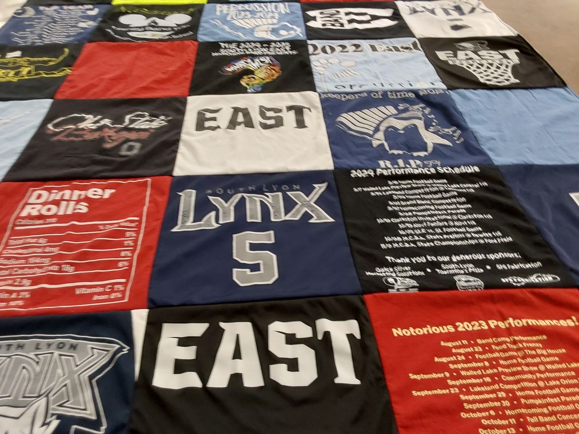T-shirt quilt featuring south lyon lynx by Shawn from MI